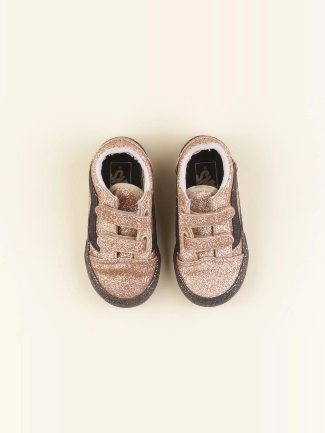 Vans - tennis à scratch/ lacets bronze, noir - pointure 24