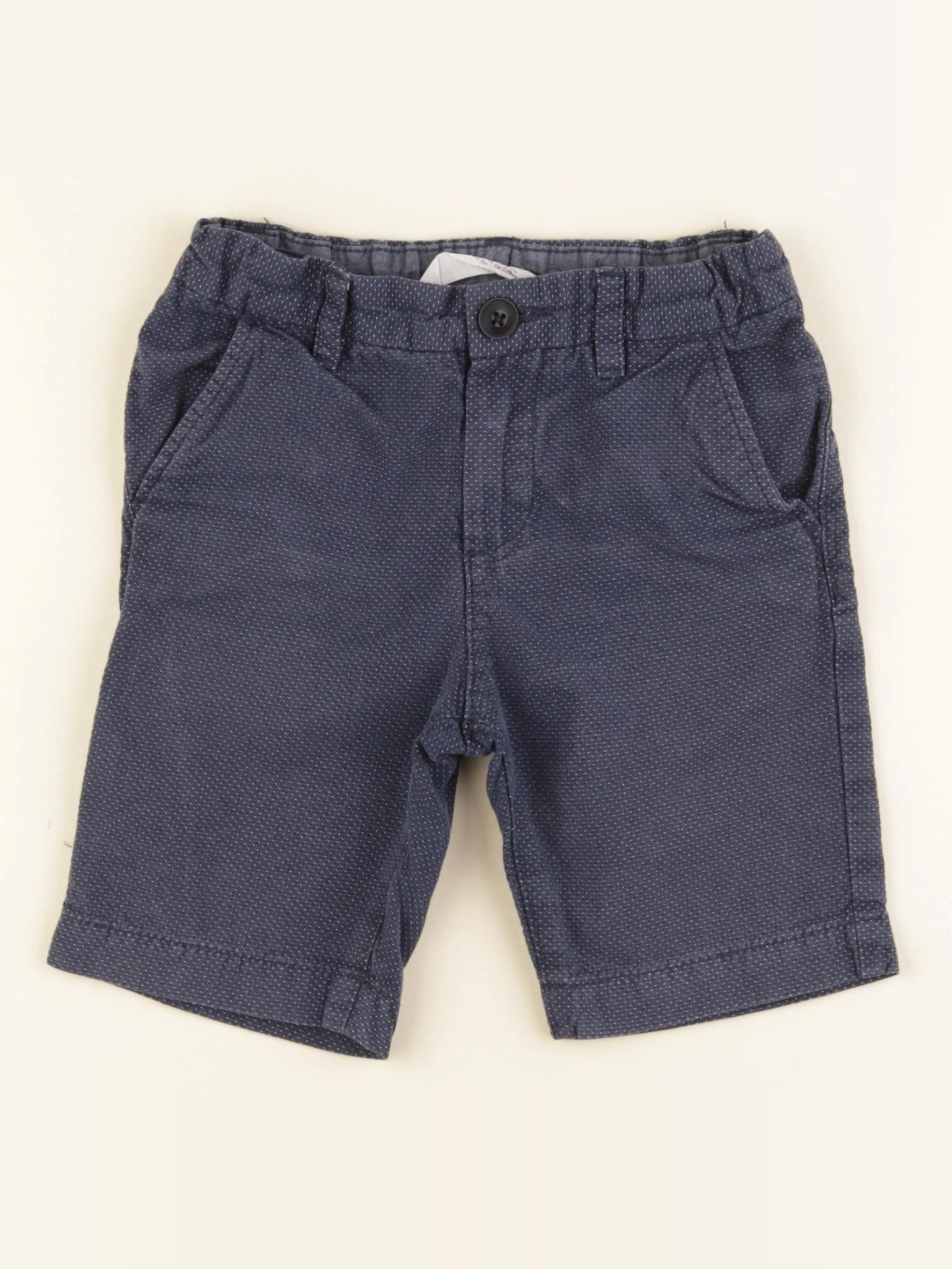 H&M - short bleu, blanc - 3/4 ans