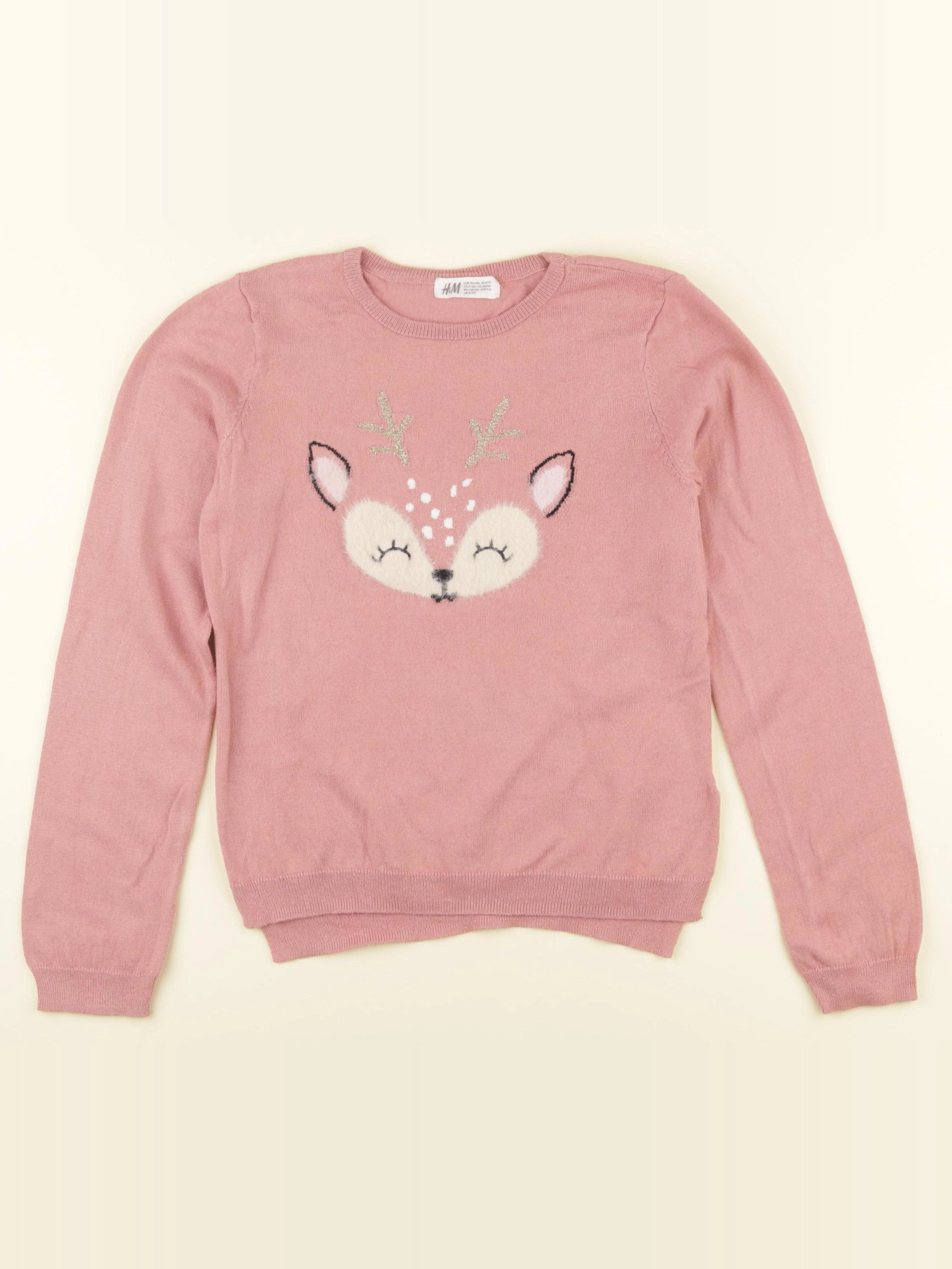 H&M - pull rose - 8/10 ans