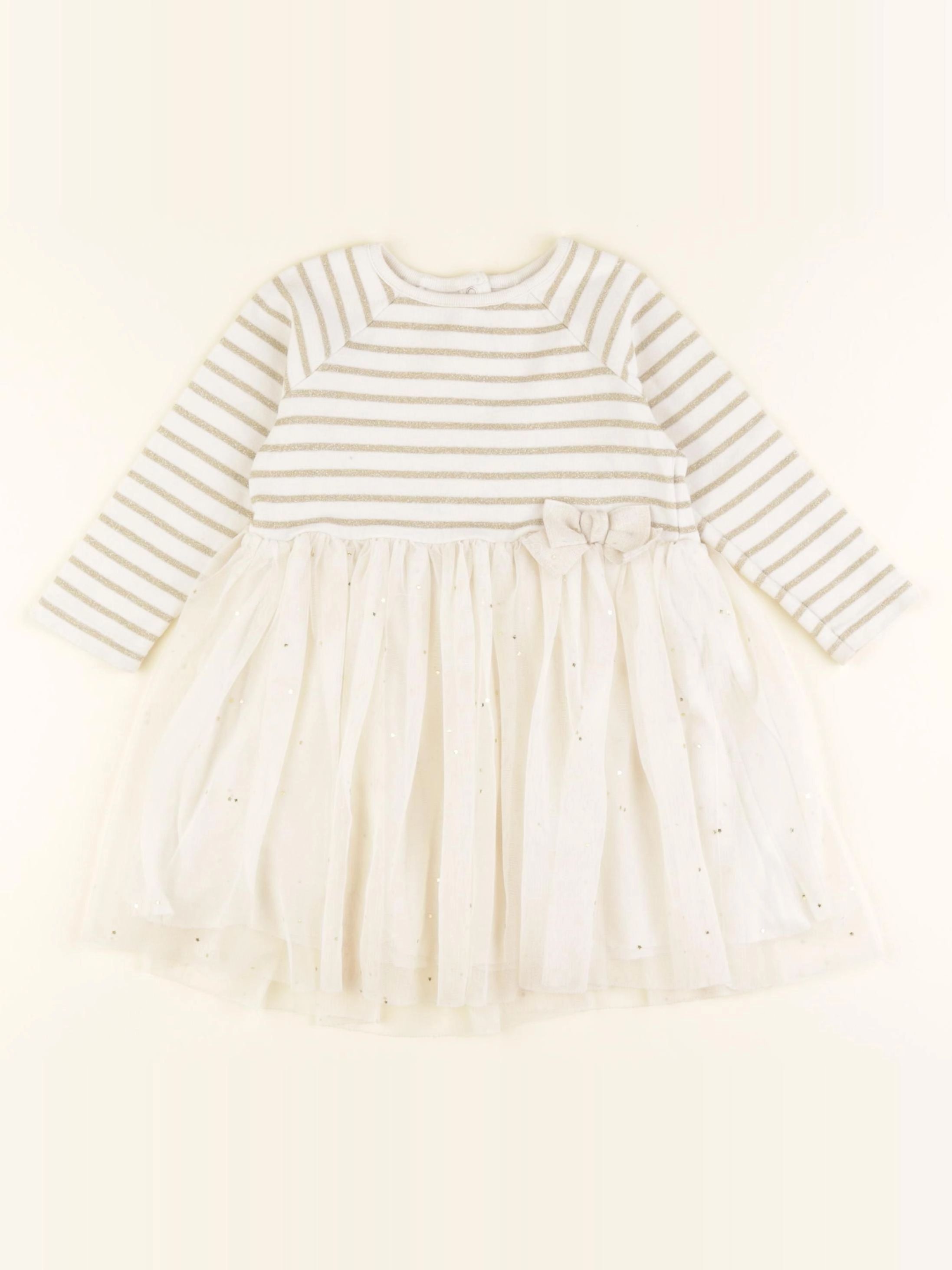 Petit Bateau - robe beige, or - 18 mois