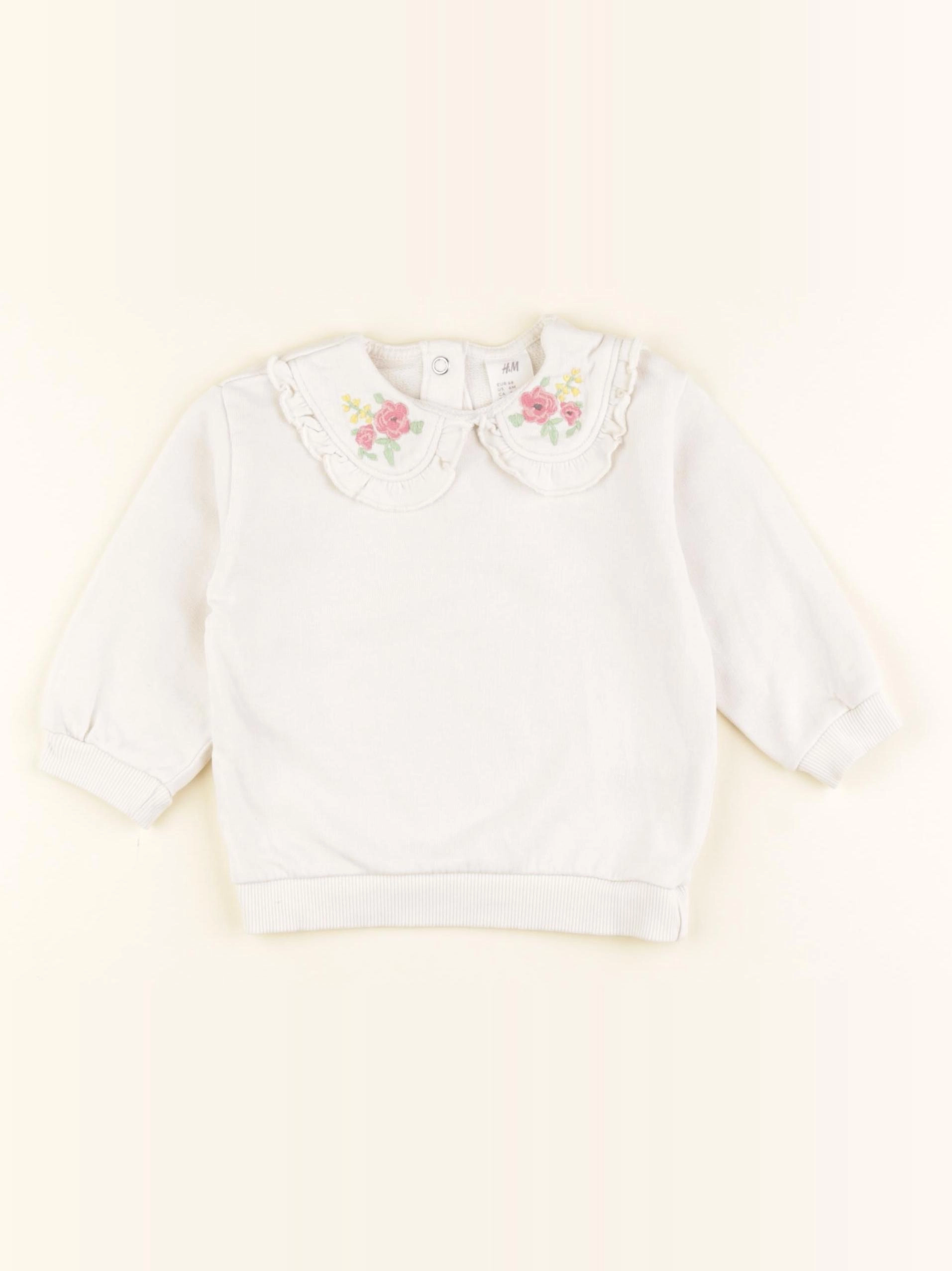 H&M - sweat beige - 6 mois