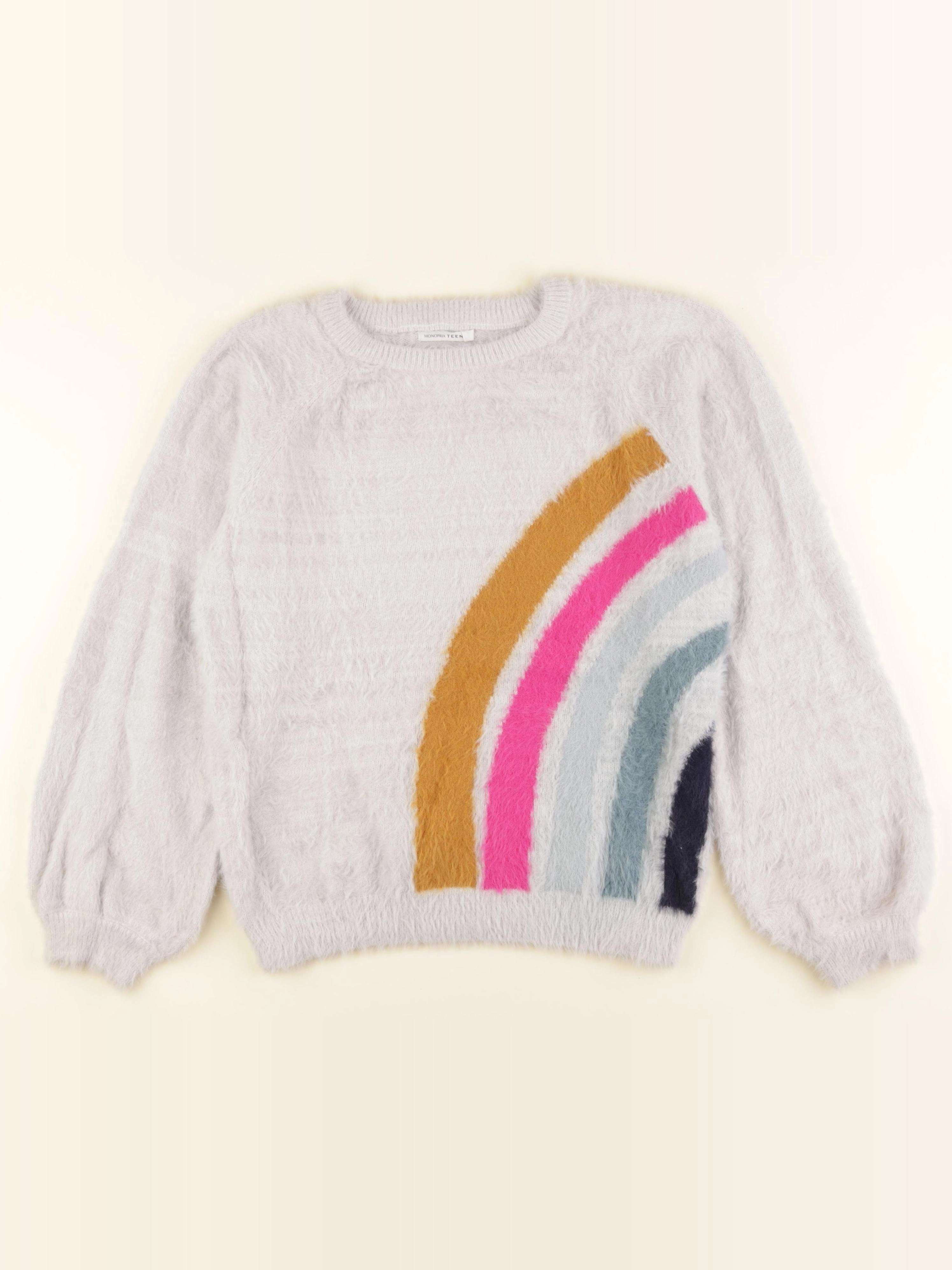 Monoprix - pull beige - 14 ans