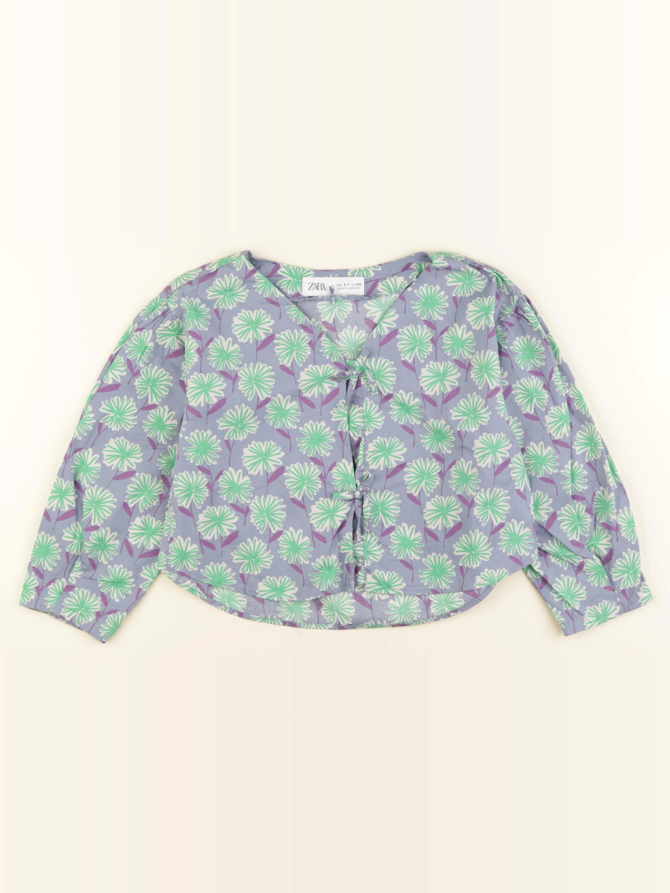 Zara - blouse bleu - 6/7 ans