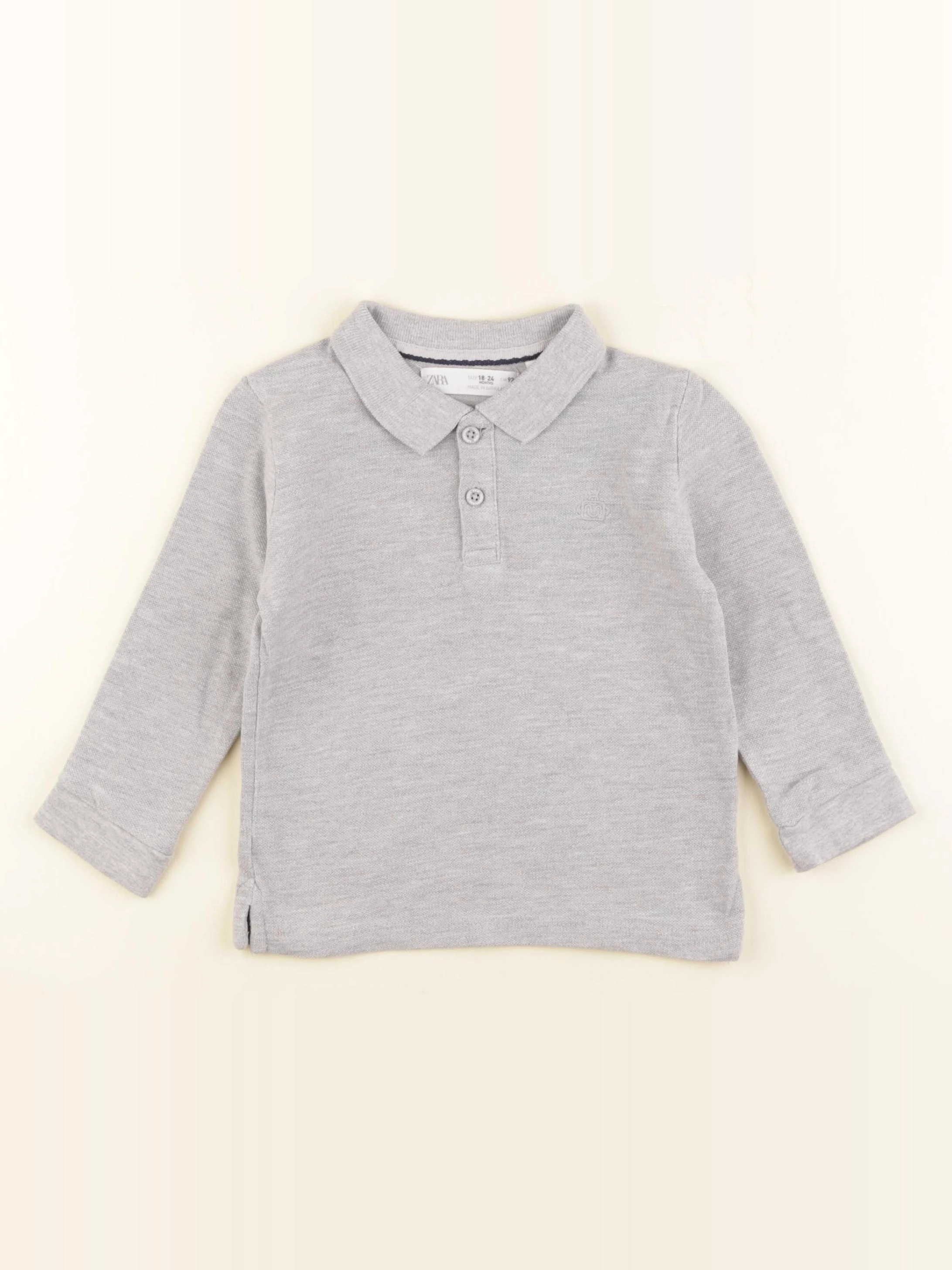Zara - polo gris - 18/24 mois