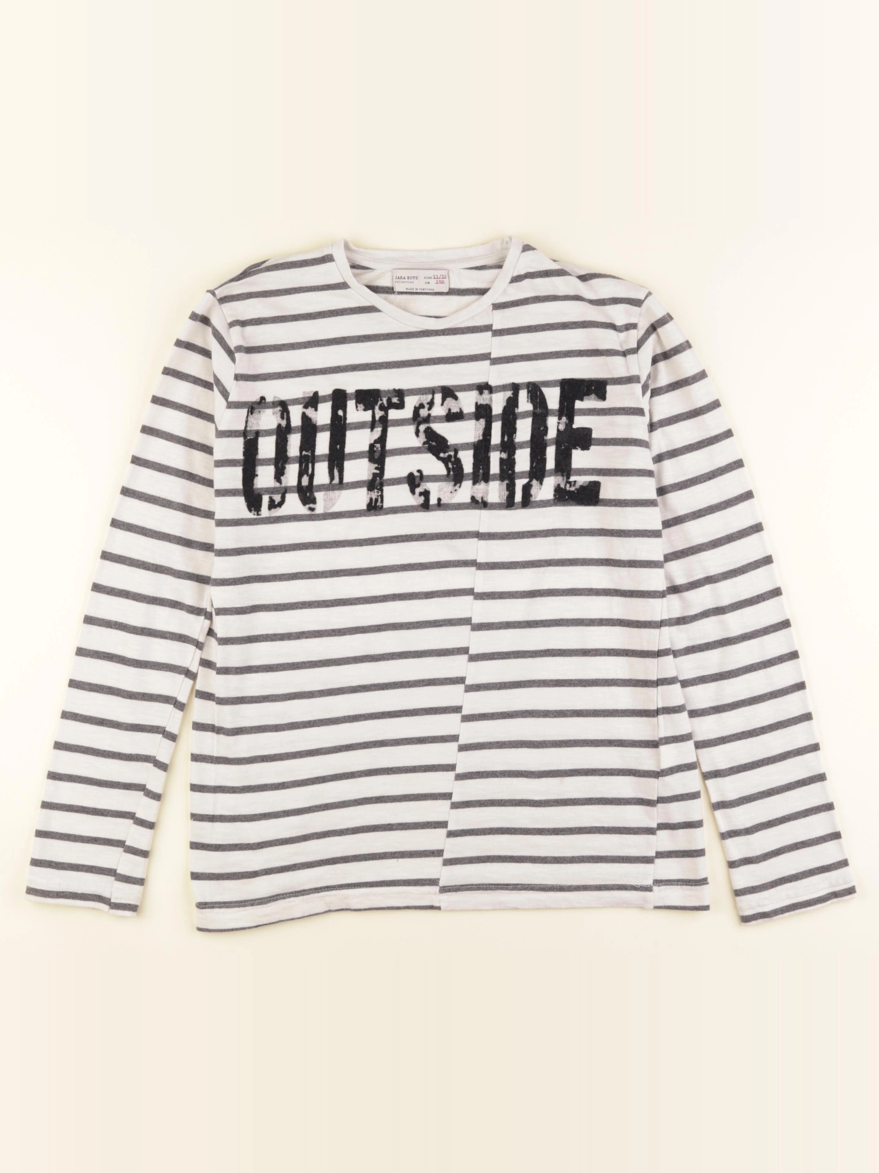 Zara - tee-shirt gris, beige - 11/12 ans