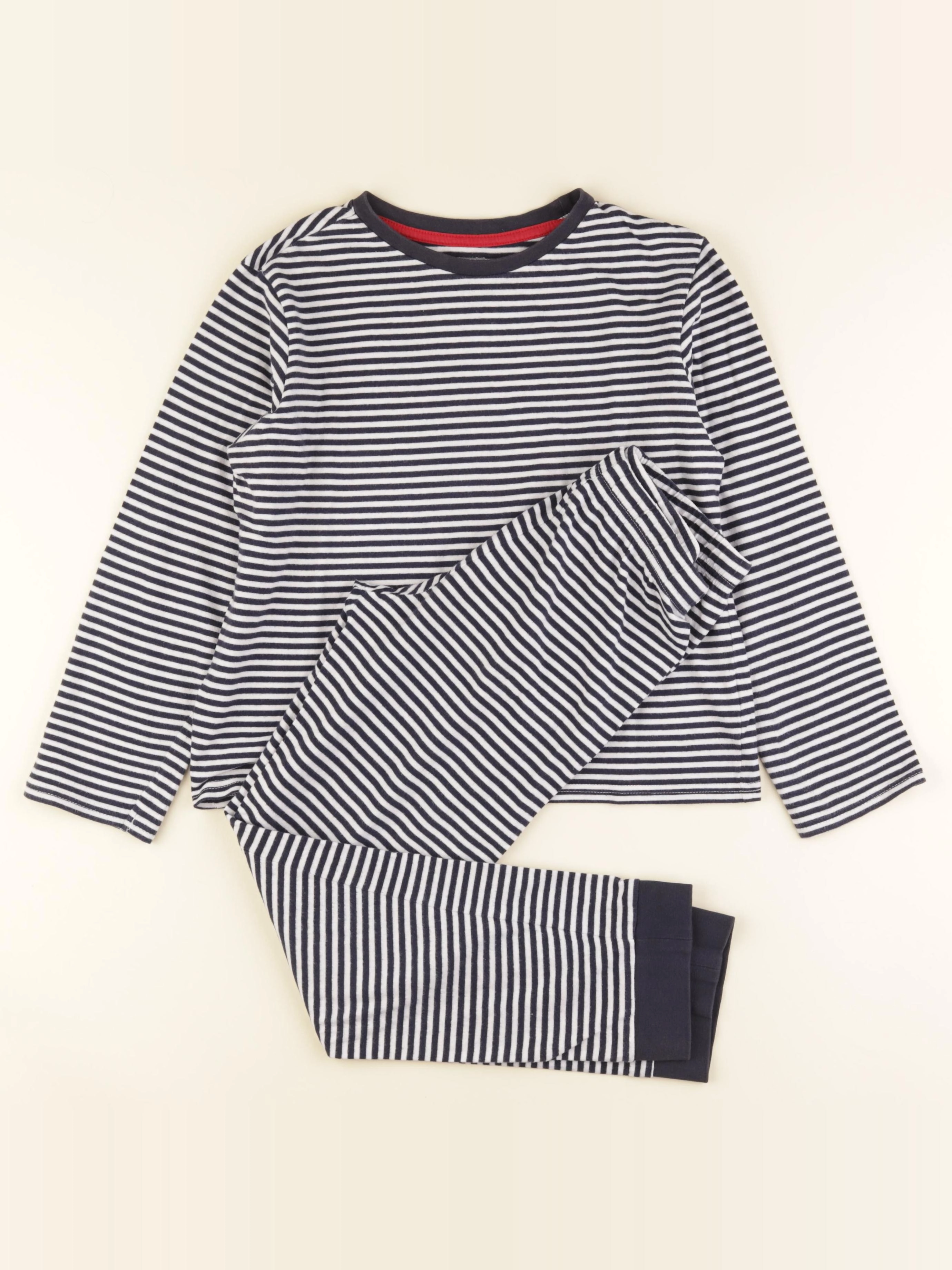 Vertbaudet - pyjama coton bleu, blanc - 10 ans