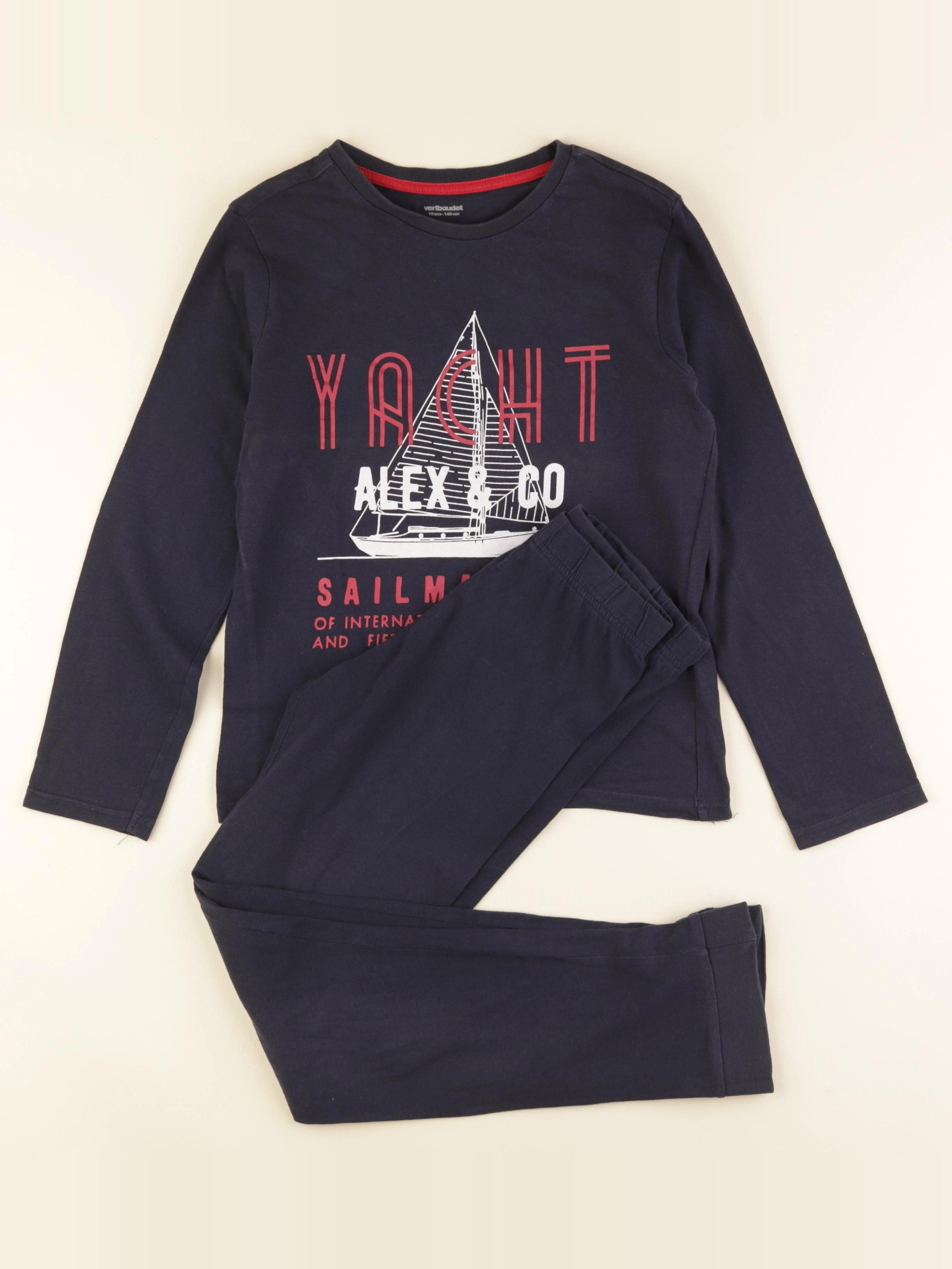 Vertbaudet - pyjama coton bleu - 10 ans