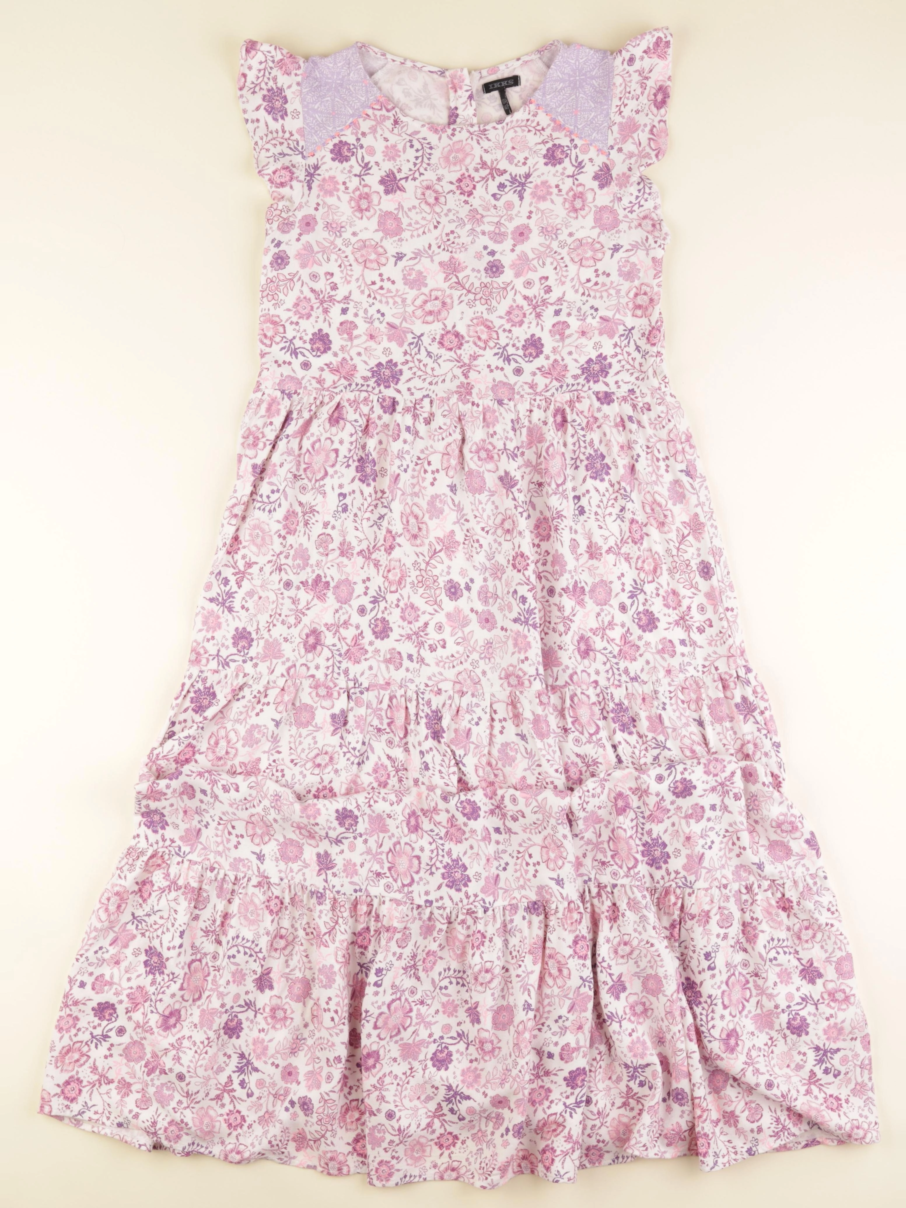 IKKS - robe beige, rose - 10 ans