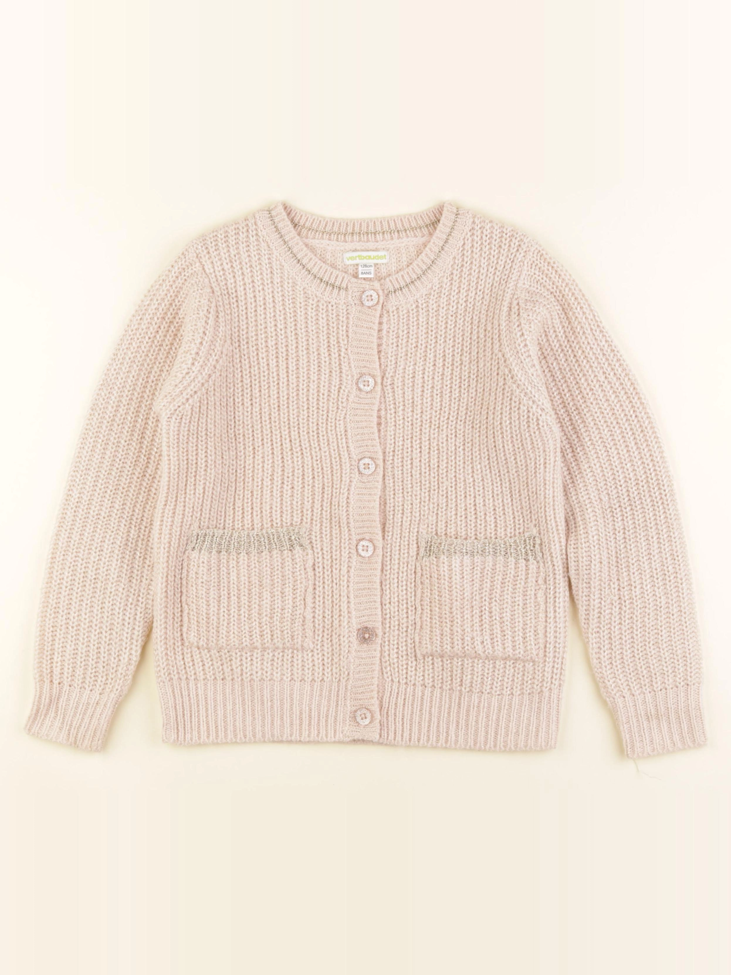 Vertbaudet - gilet beige, or - 8 ans