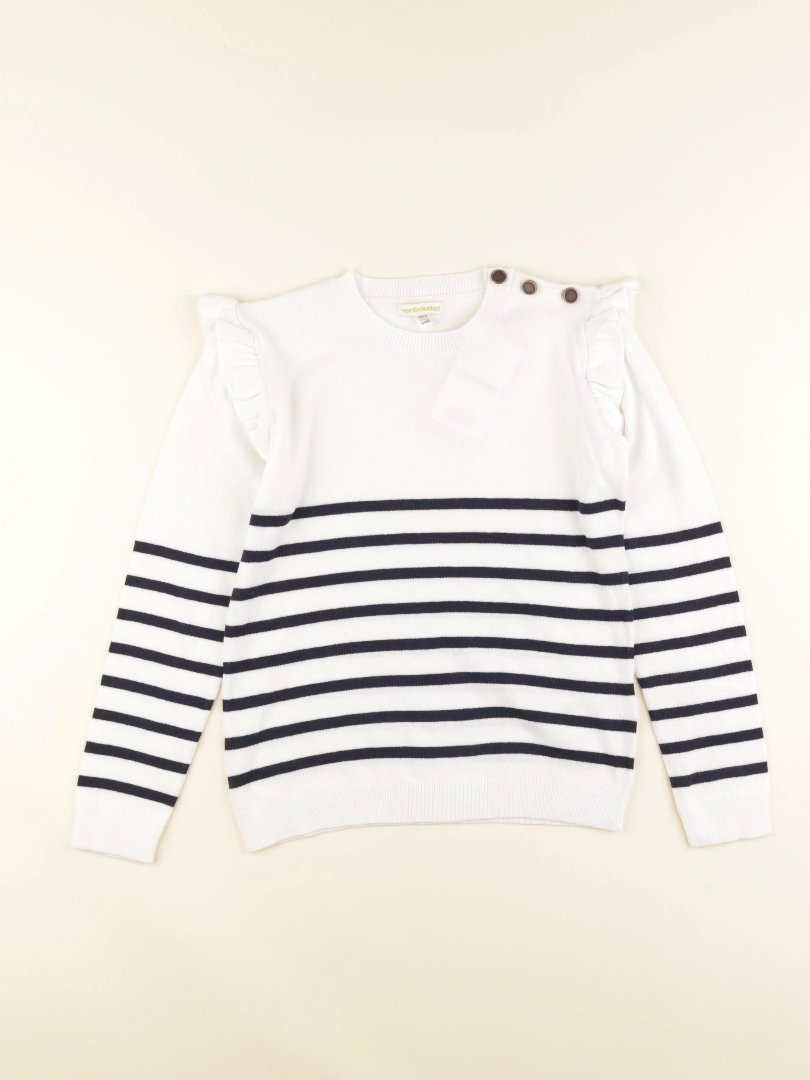 Vertbaudet - pull blanc - 8 ans