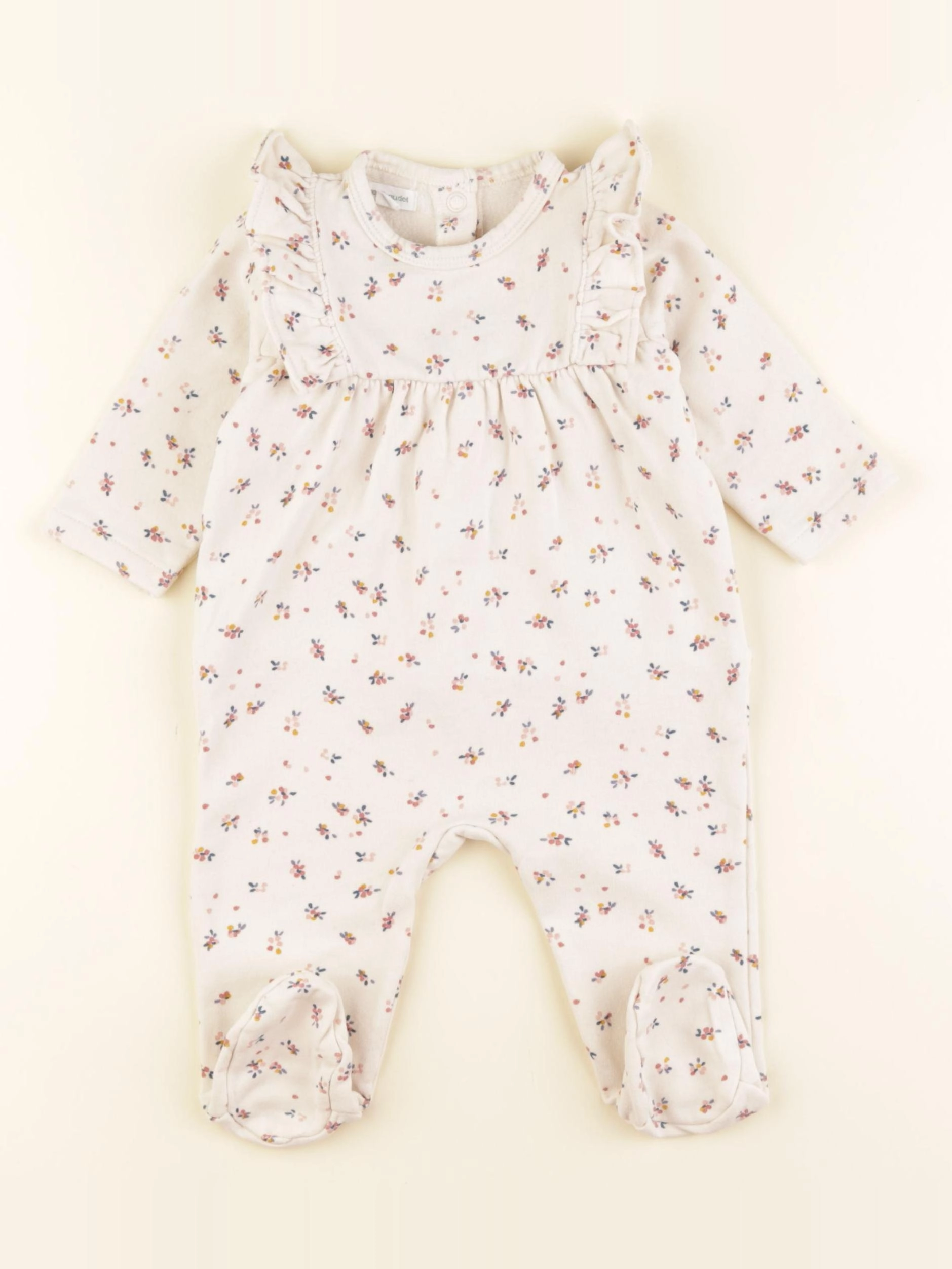Vertbaudet - pyjama coton beige - 6 mois