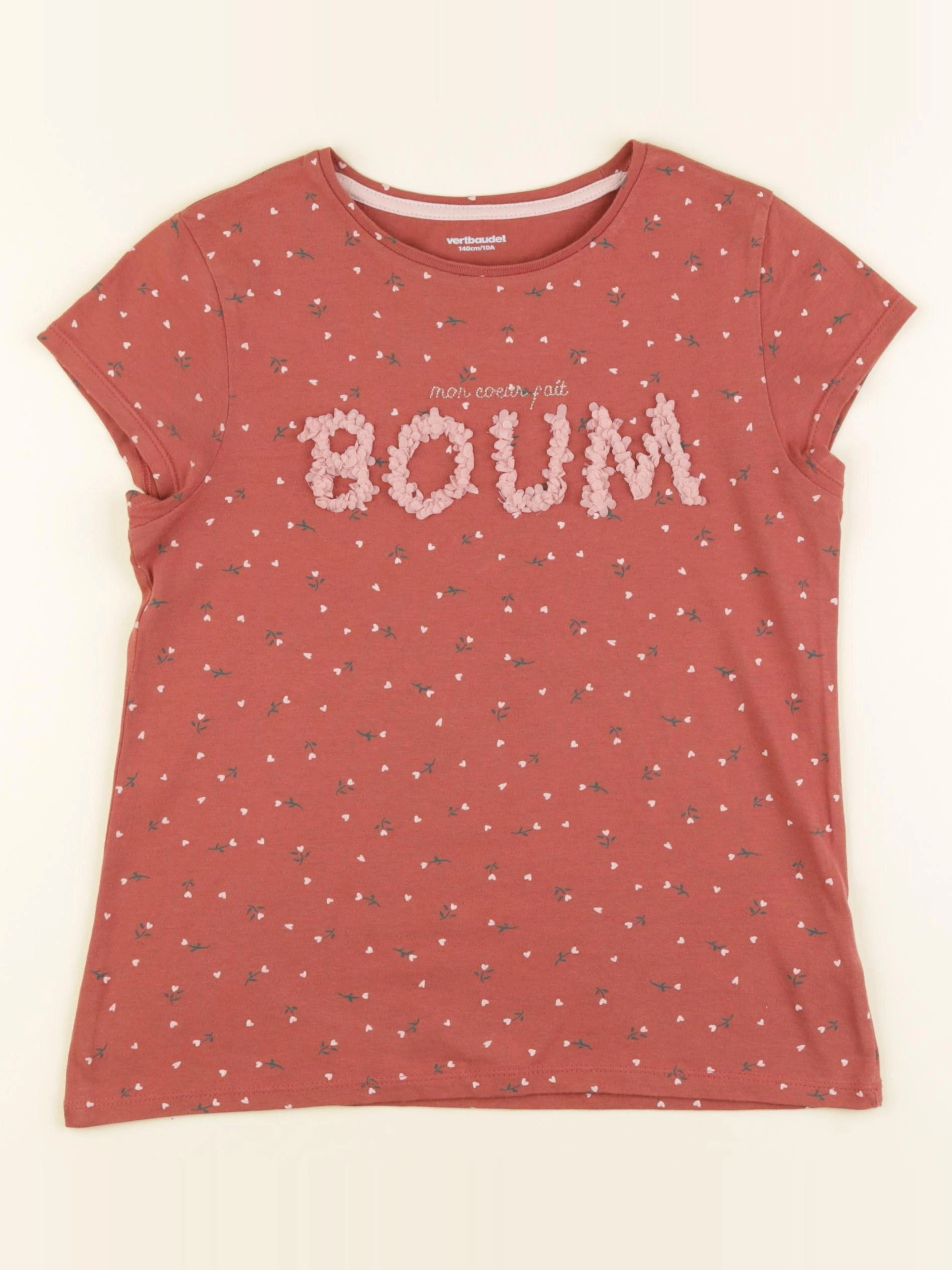 Vertbaudet - tee-shirt rose - 10 ans