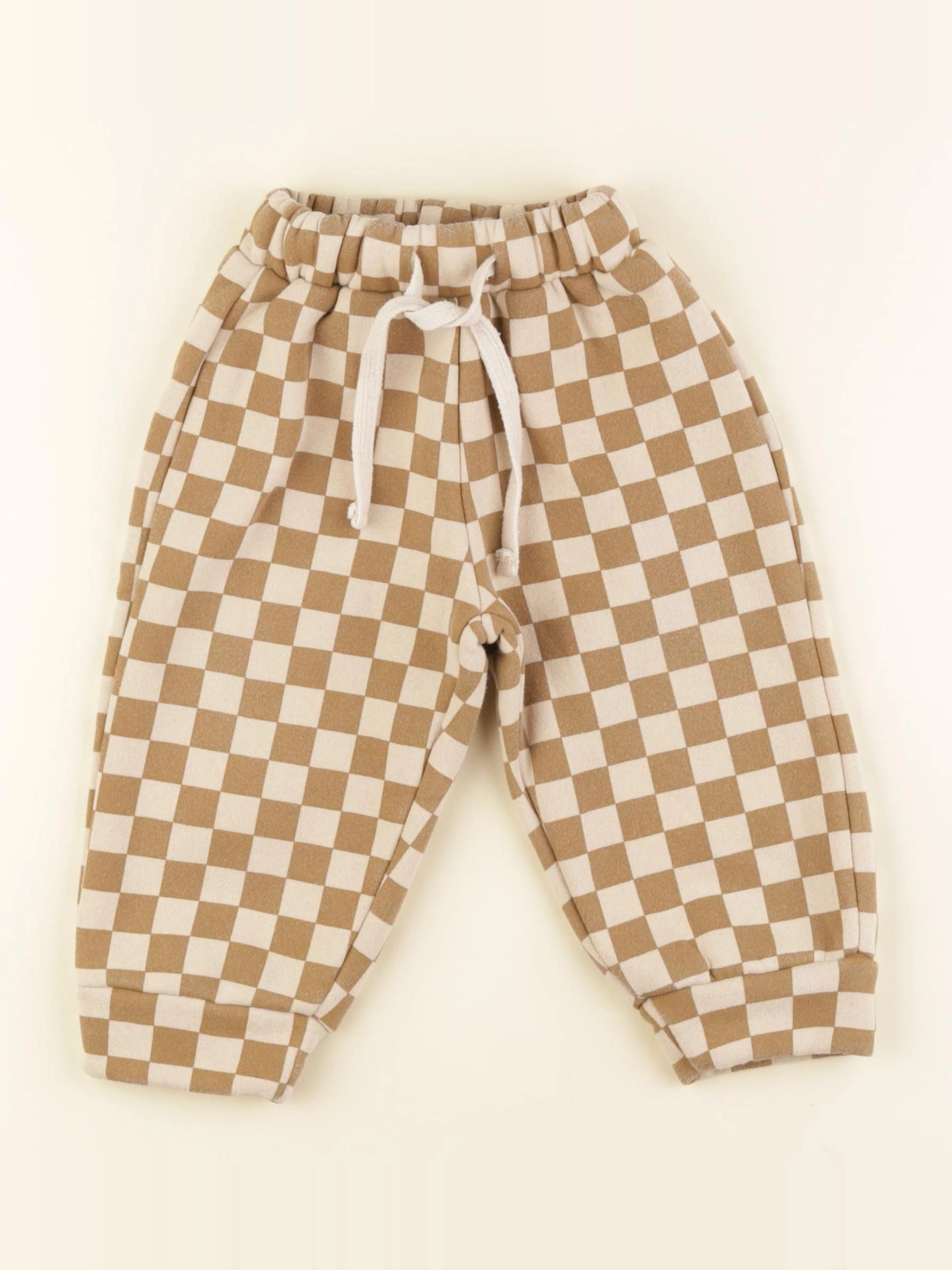 Gamin gamine - jogging beige, marron - 6/12 mois