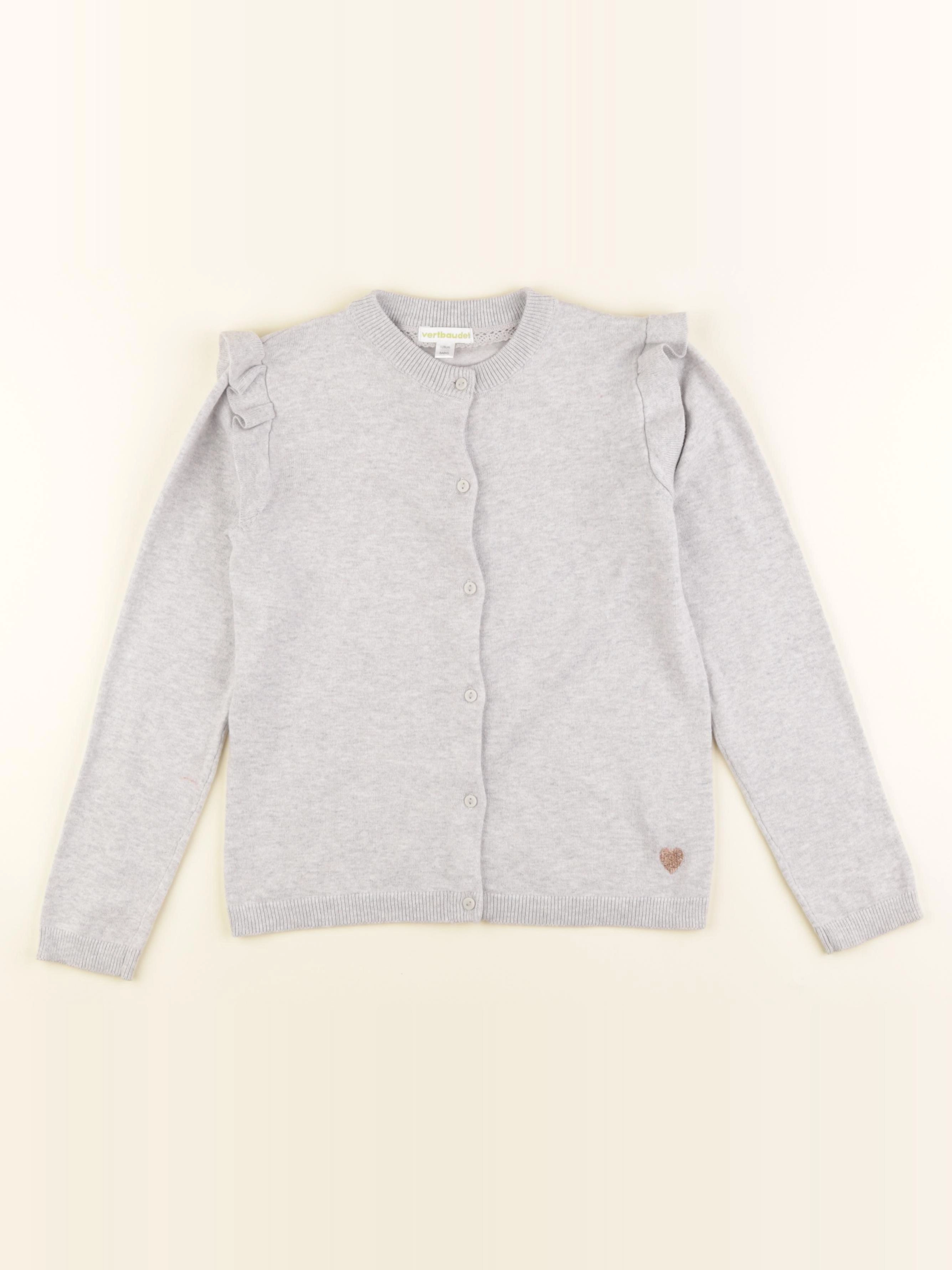 Vertbaudet - gilet gris - 8 ans