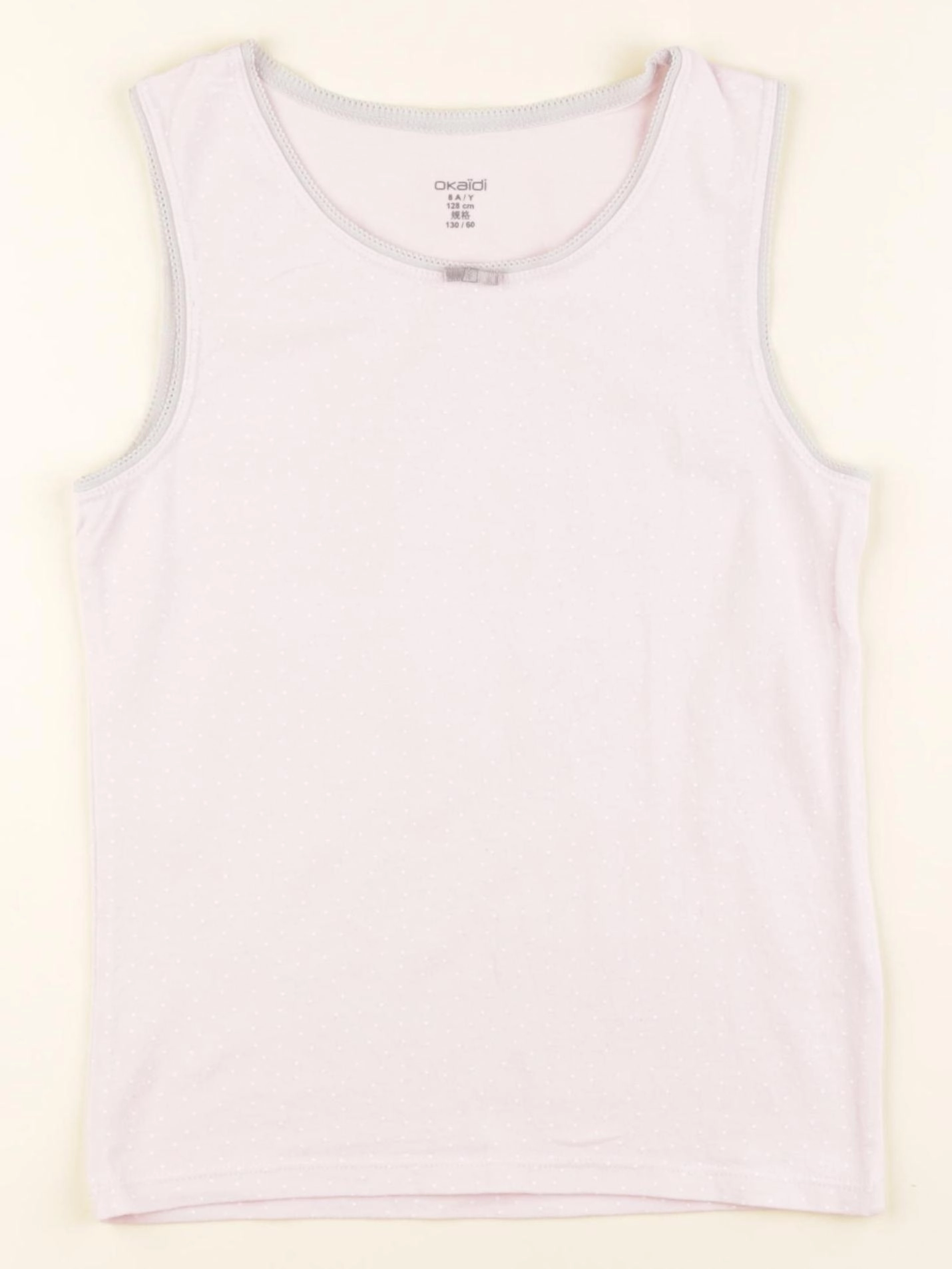 Okaidi - maillot de corps rose, blanc - 8 ans