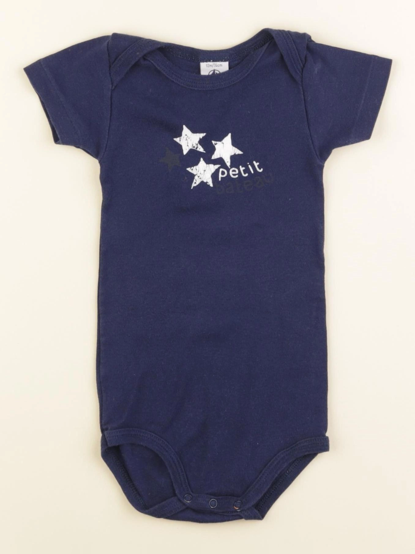 Petit Bateau - body bleu - 12 mois