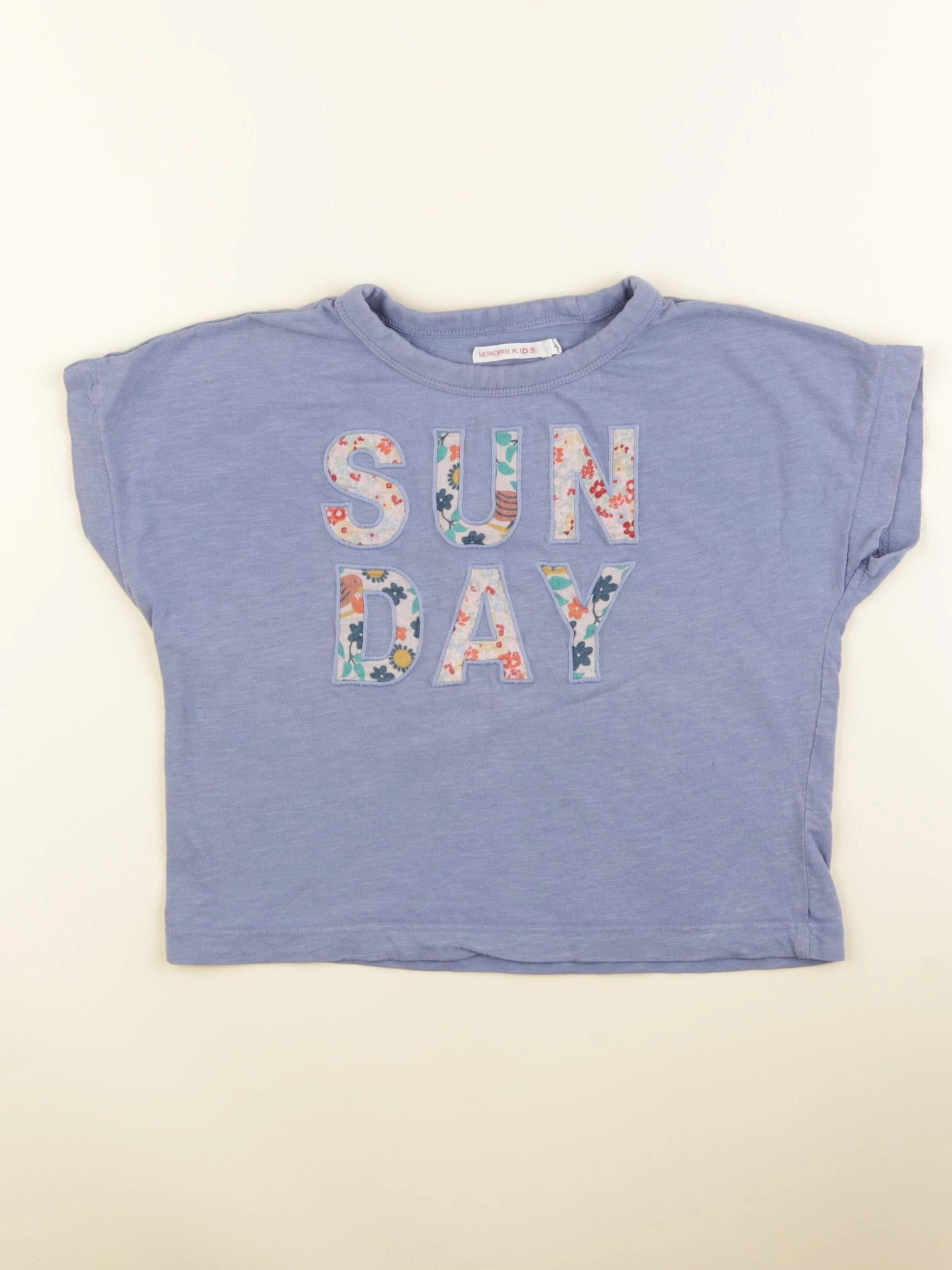 Monoprix - tee-shirt bleu - 4 ans