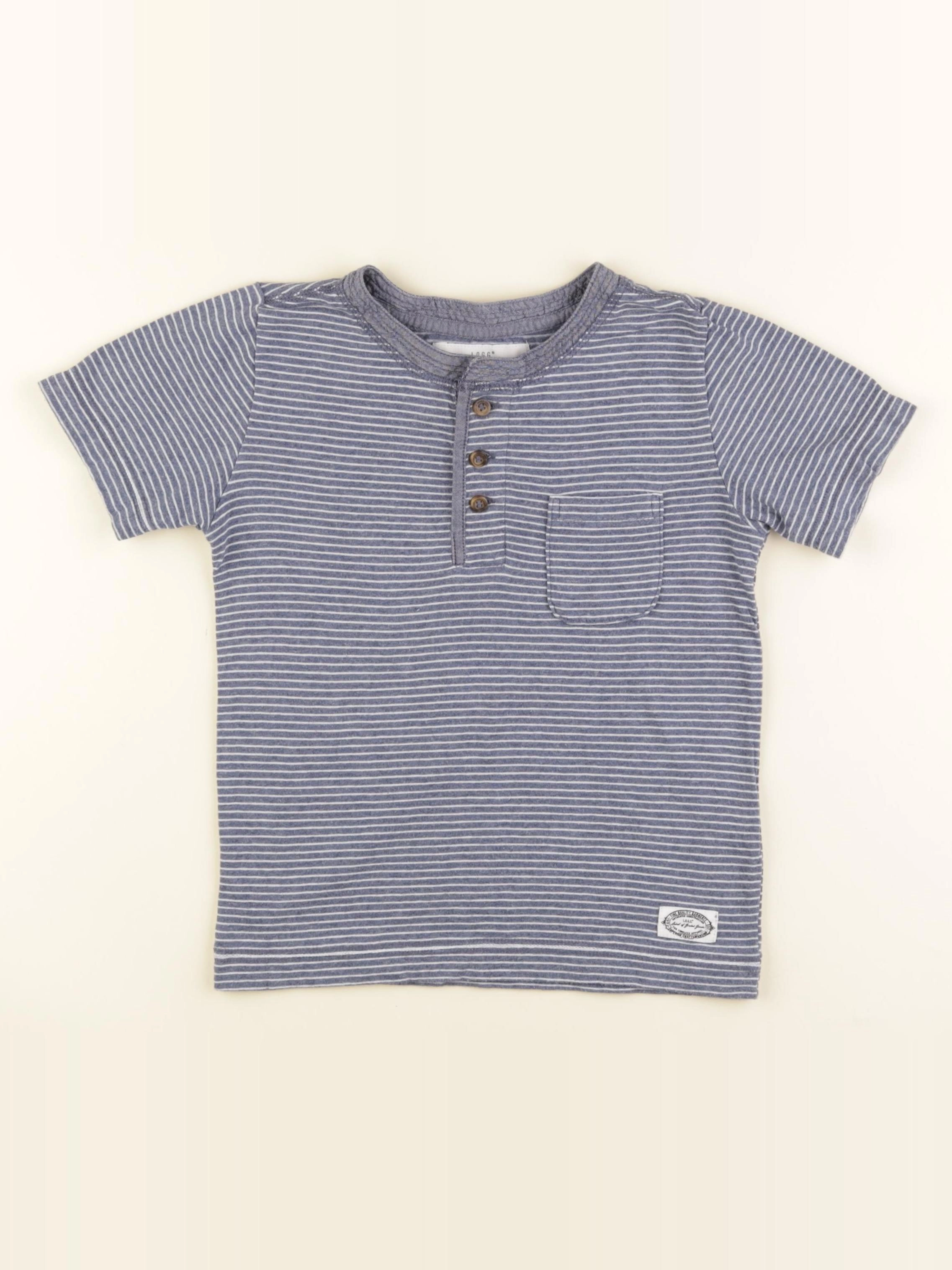 H&M - tee-shirt bleu, blanc - 2/4 ans