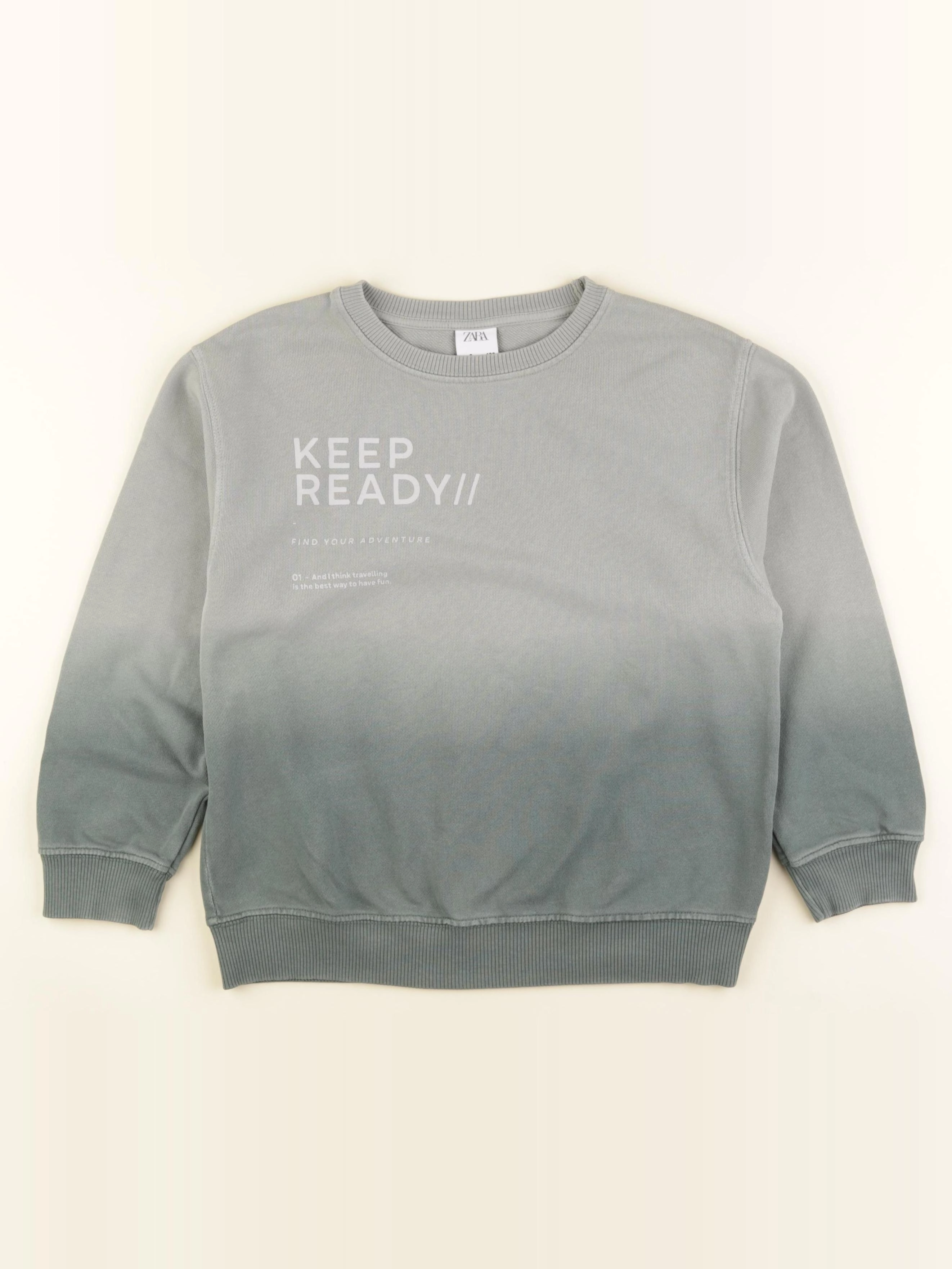 Zara - sweat imprimé au dos vert - 8 ans