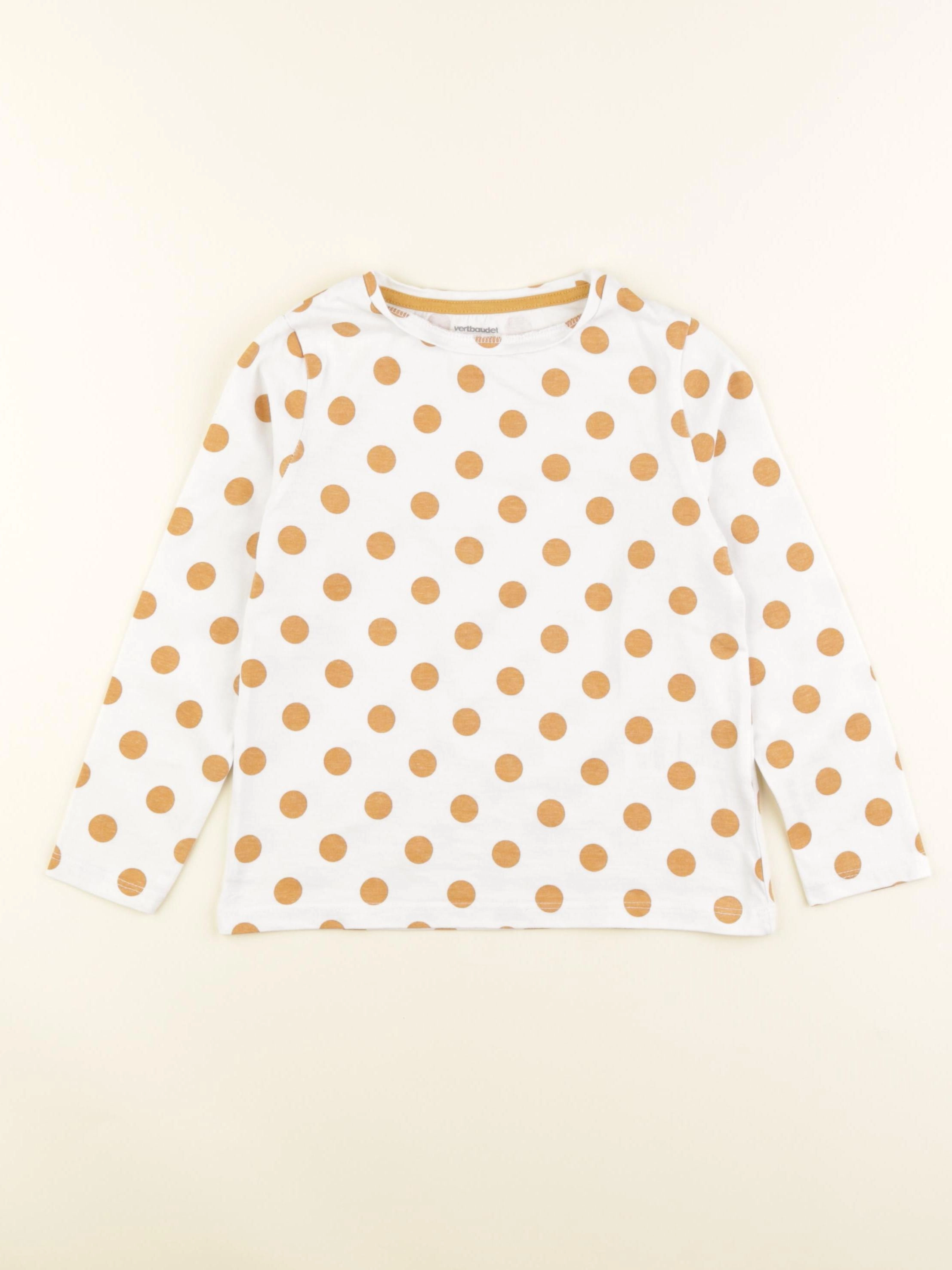 Vertbaudet - tee-shirt blanc, jaune - 6 ans