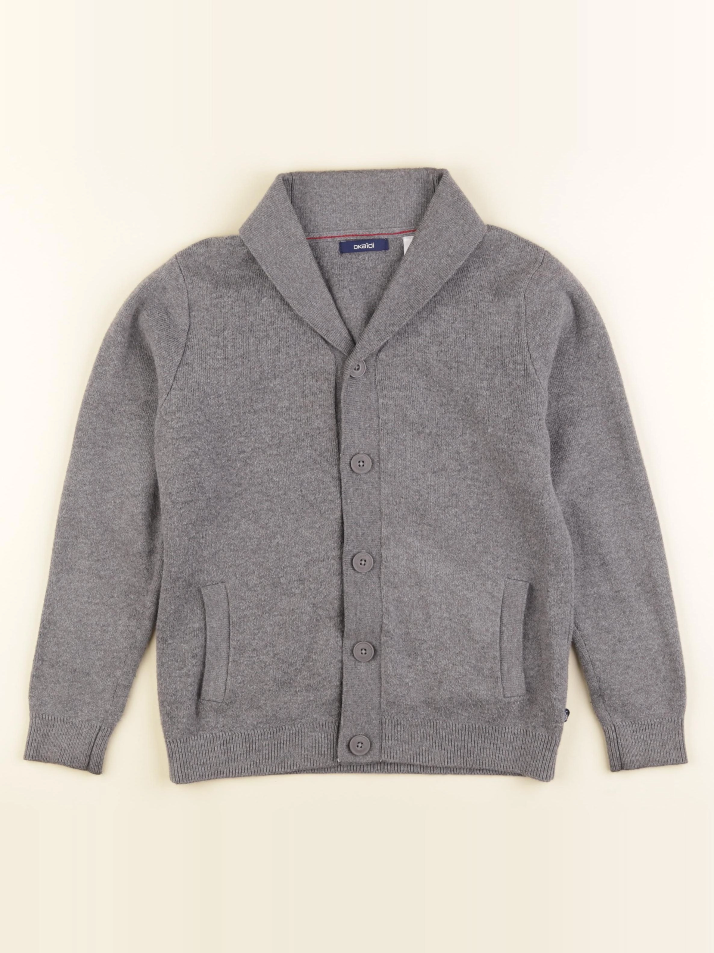 Okaidi - gilet gris - 8 ans