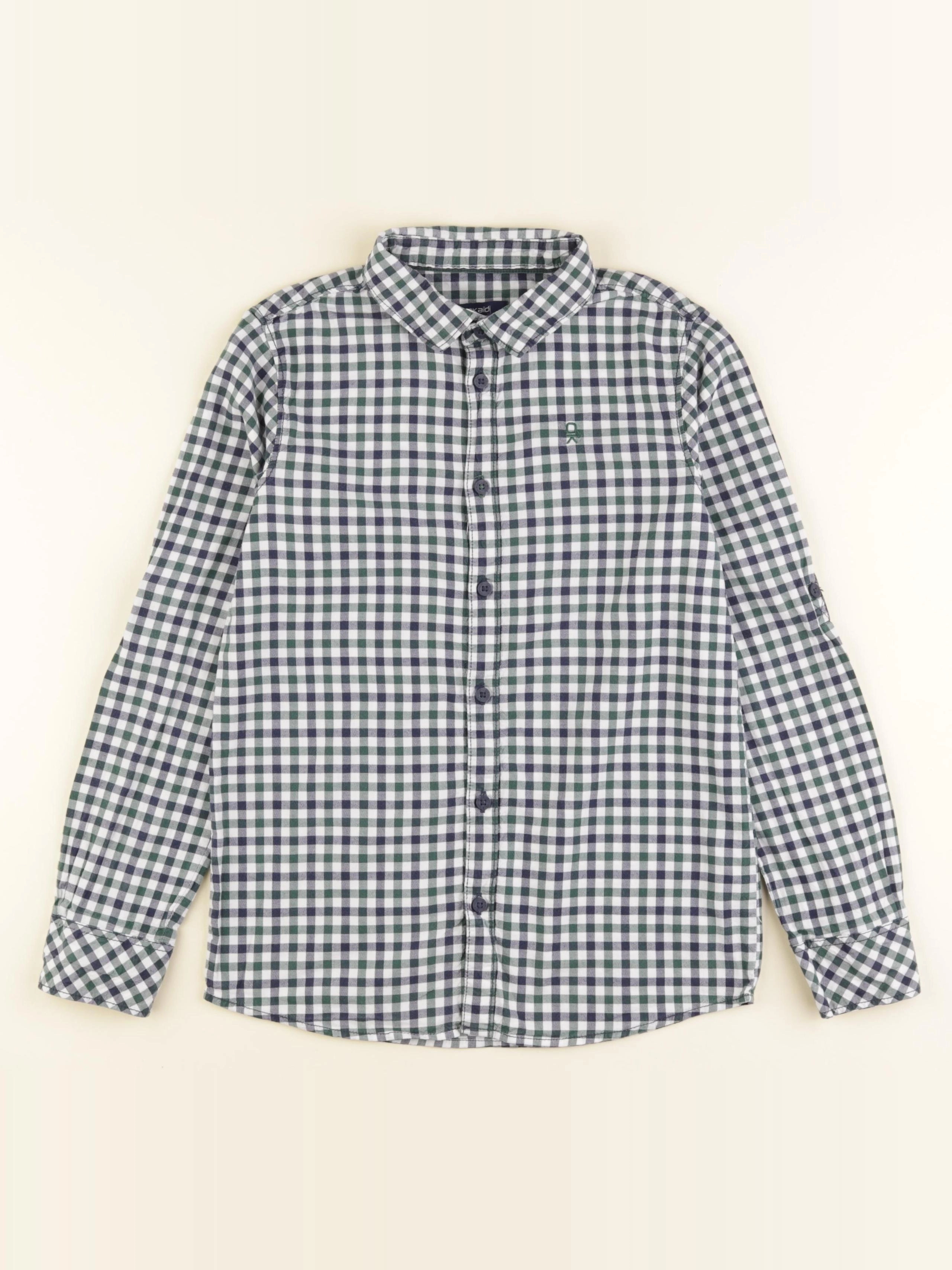 Okaidi - chemise blanc, bleu, vert - 10 ans
