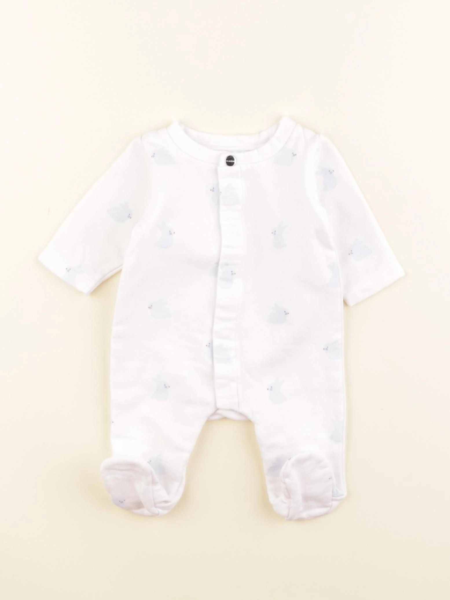 Jacadi - pyjama coton blanc, bleu - 0 mois