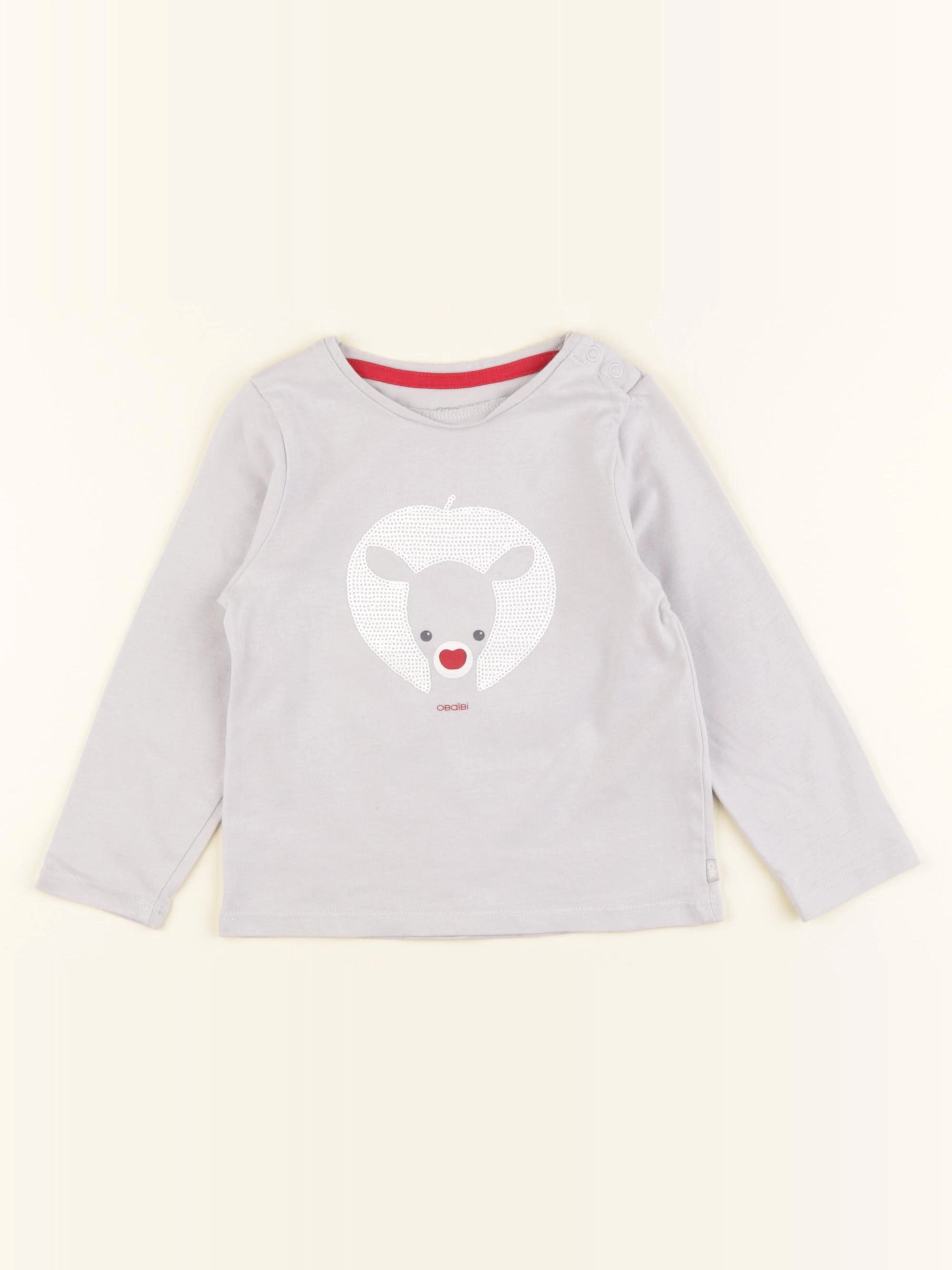 Obaïbi - tee-shirt gris - 18 mois
