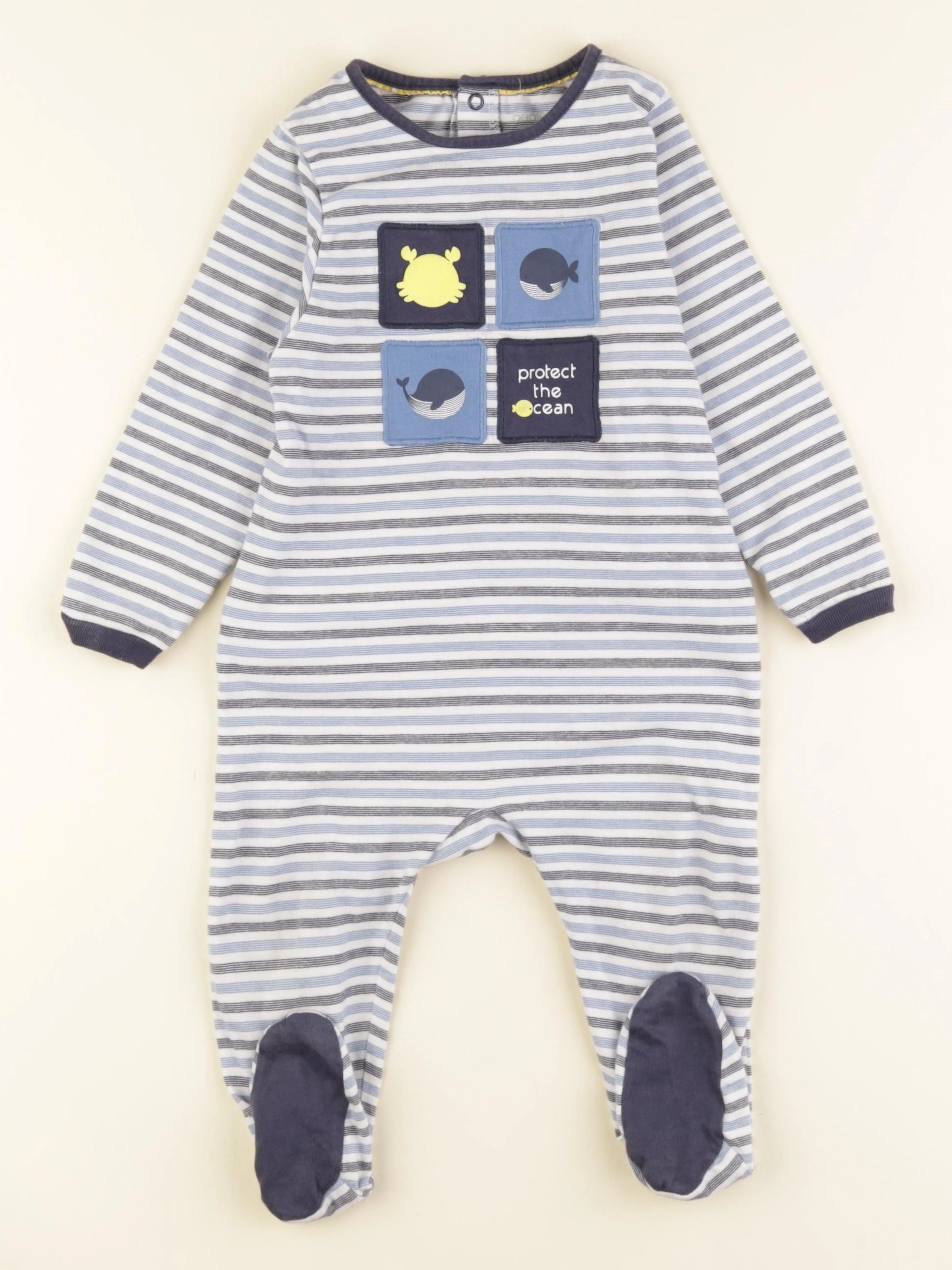 Obaïbi - pyjama coton bleu - 18 mois