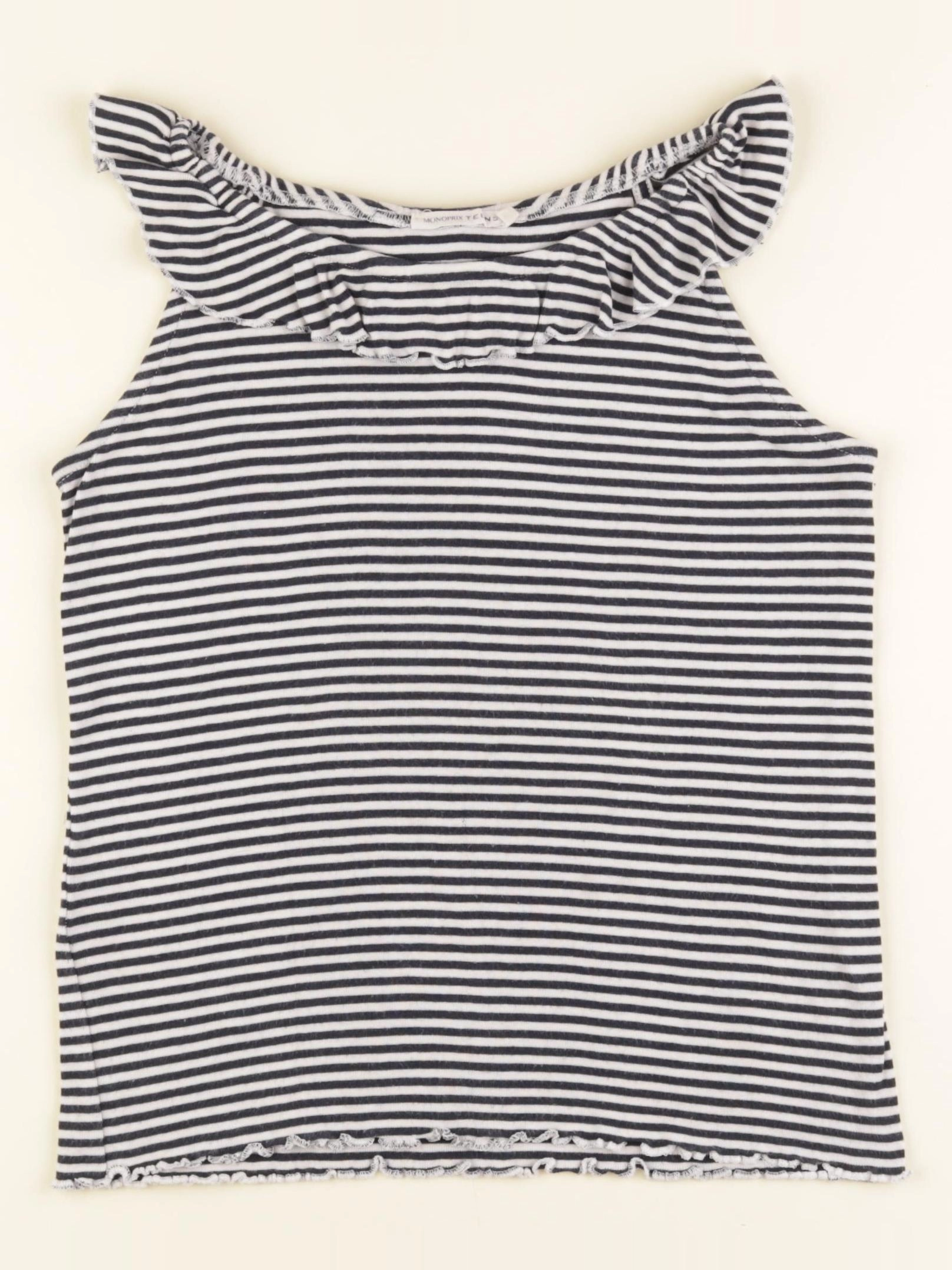 Monoprix - débardeur bleu, blanc - 12 ans