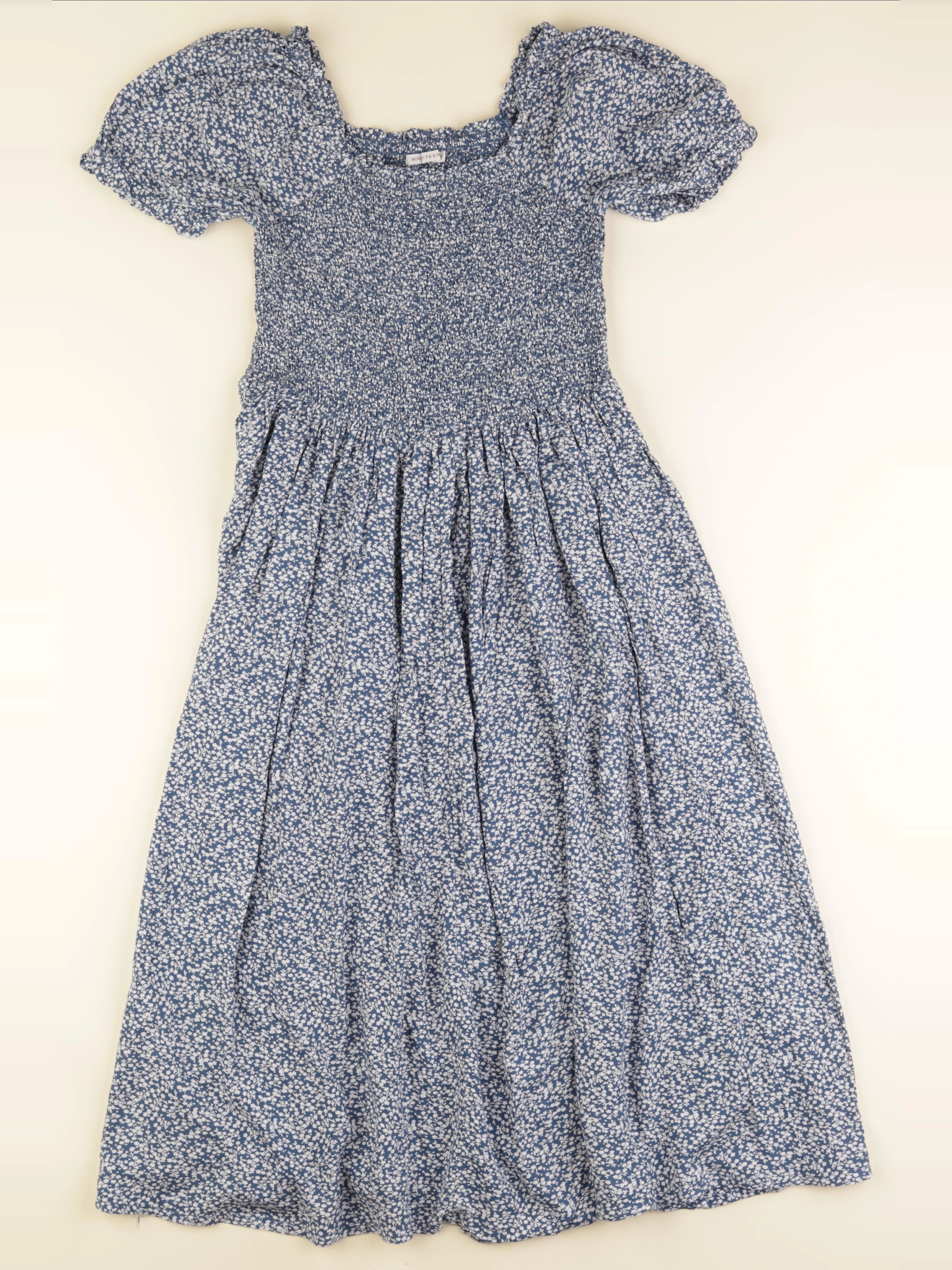 Monoprix - robe blanc, bleu - 12 ans