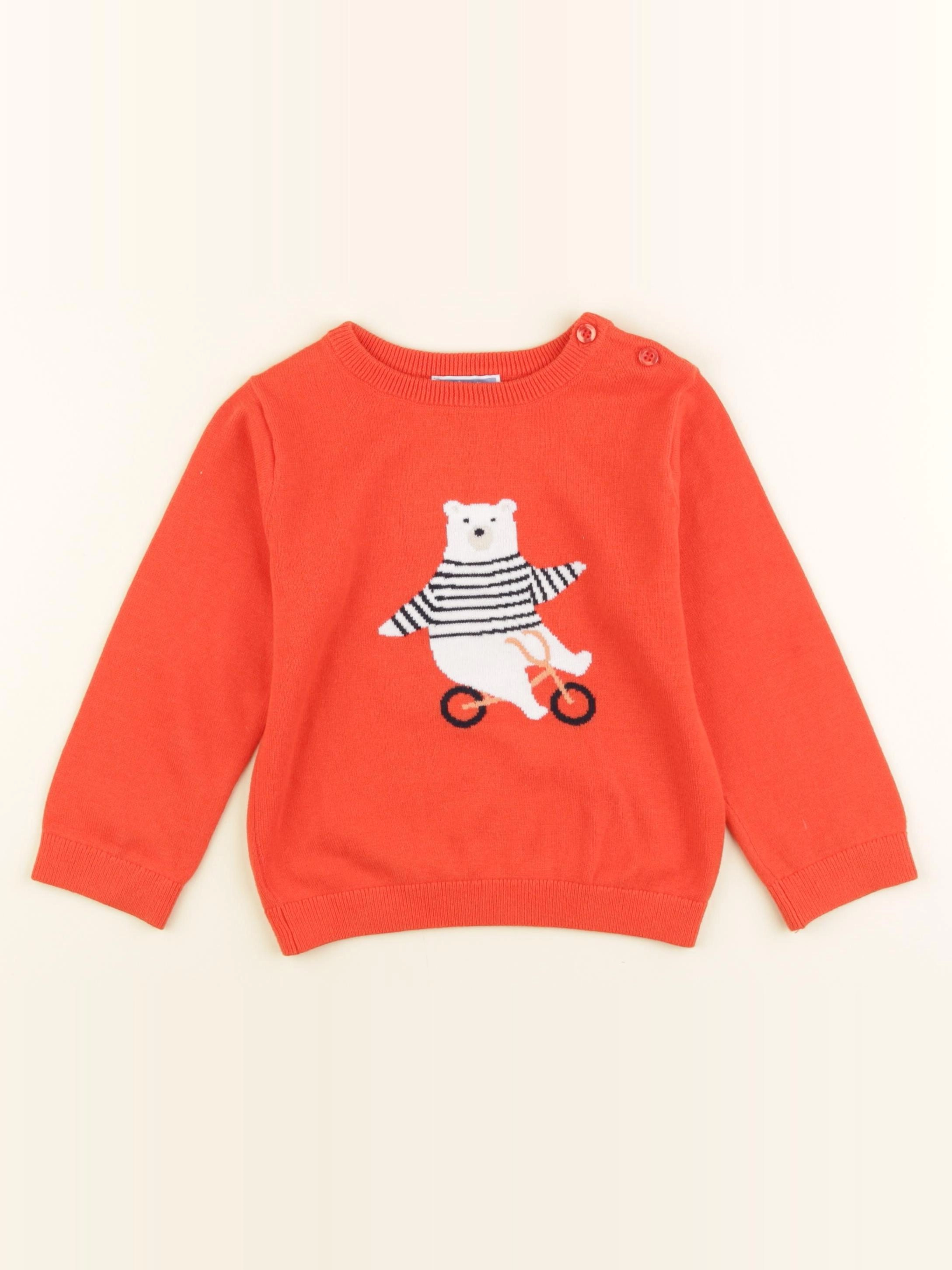 Jacadi - pull orange - 36 mois