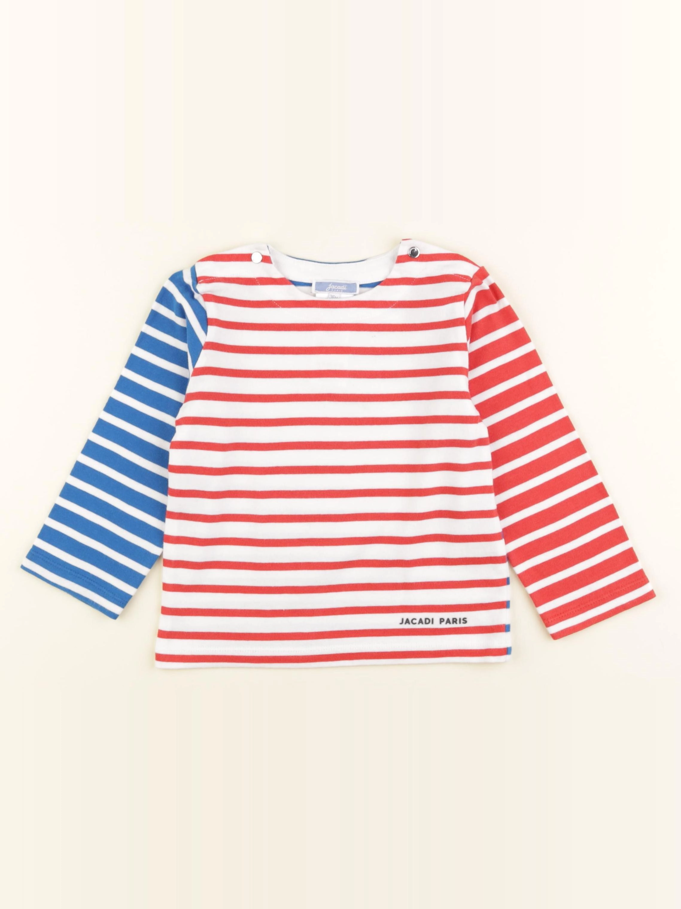 Jacadi - tee-shirt blanc, bleu, rouge - 36 mois