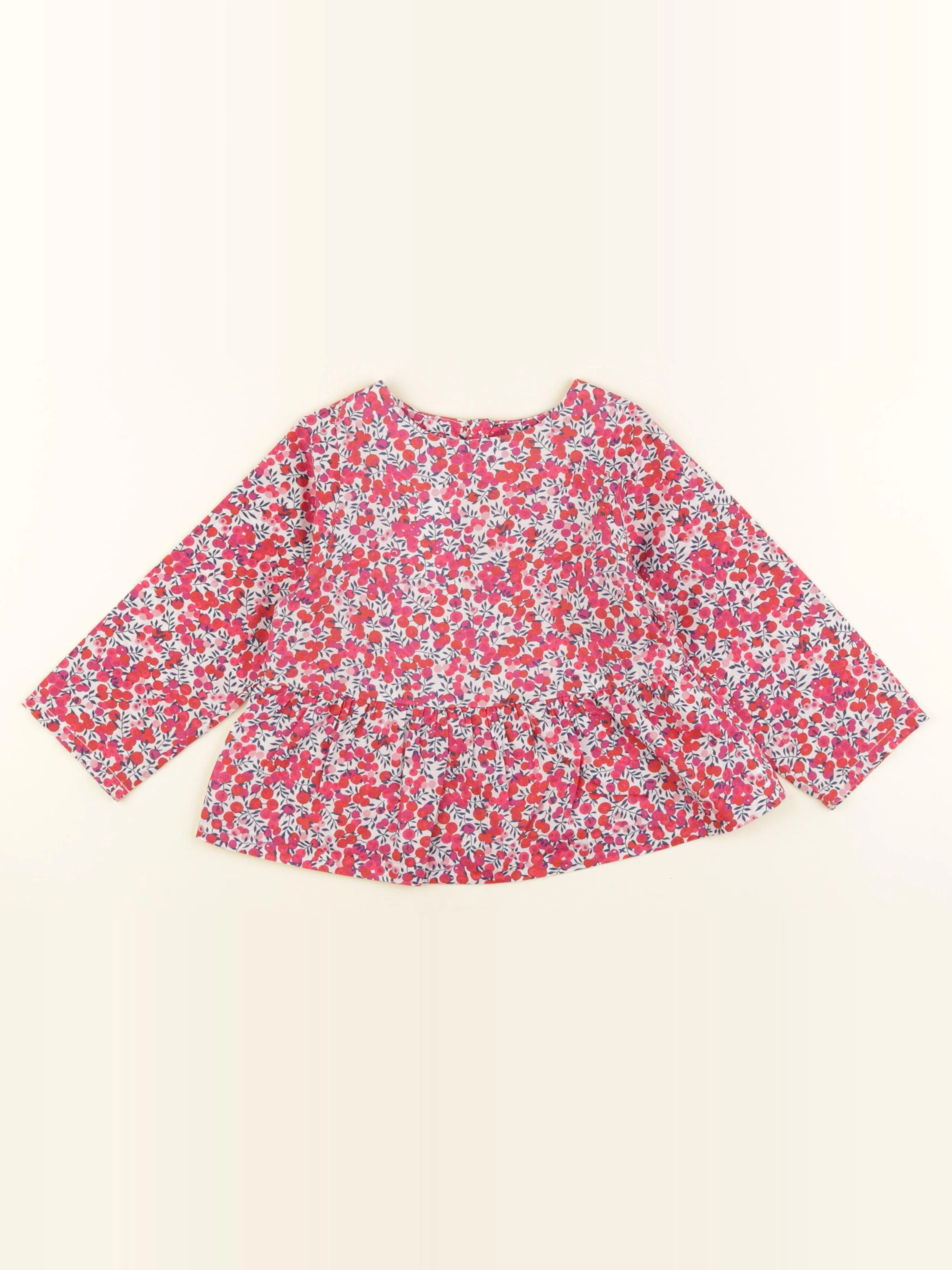 Jacadi - blouse liberty rose, rouge - 24 mois