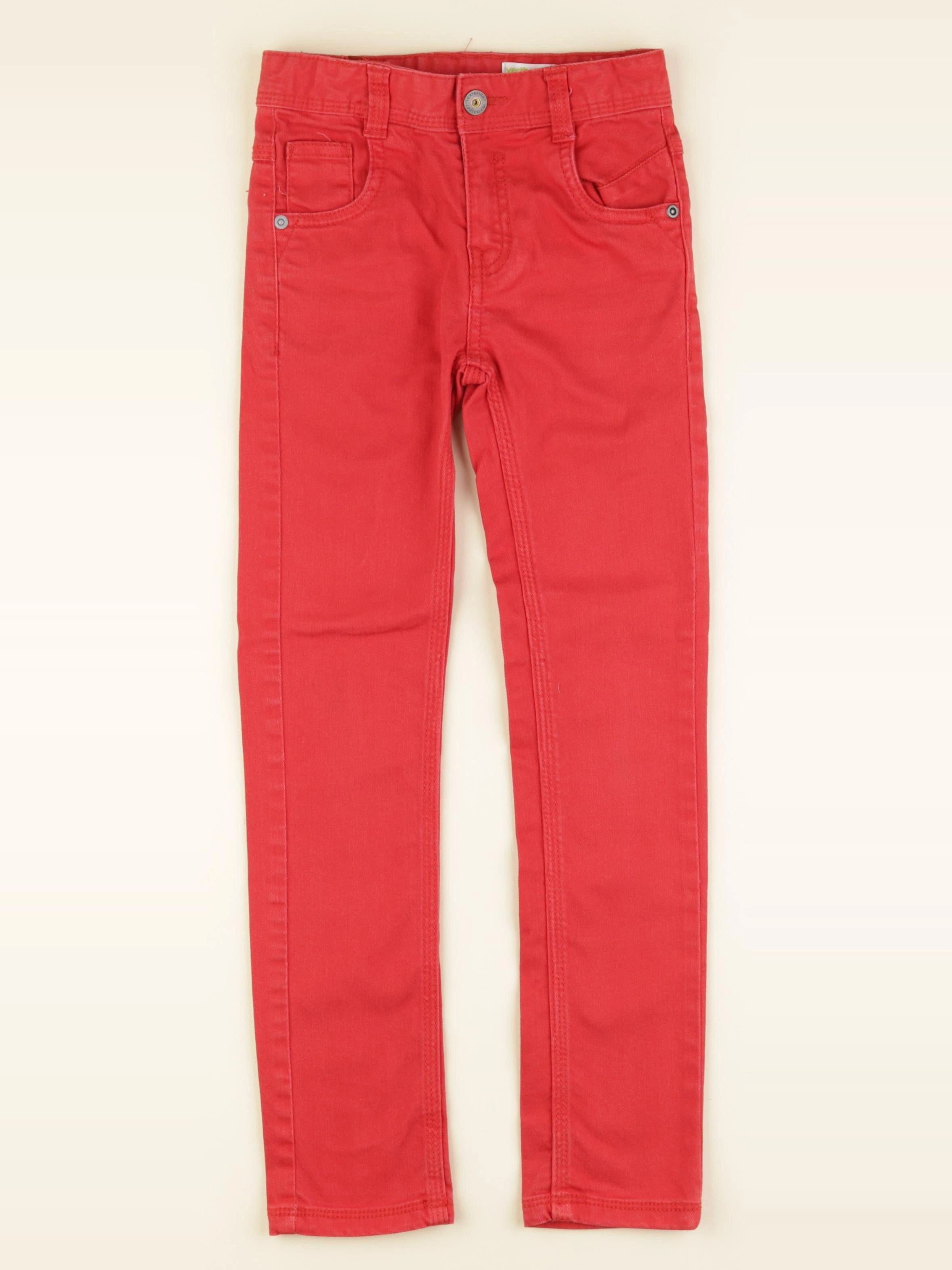 Vertbaudet - jean rouge - 8 ans