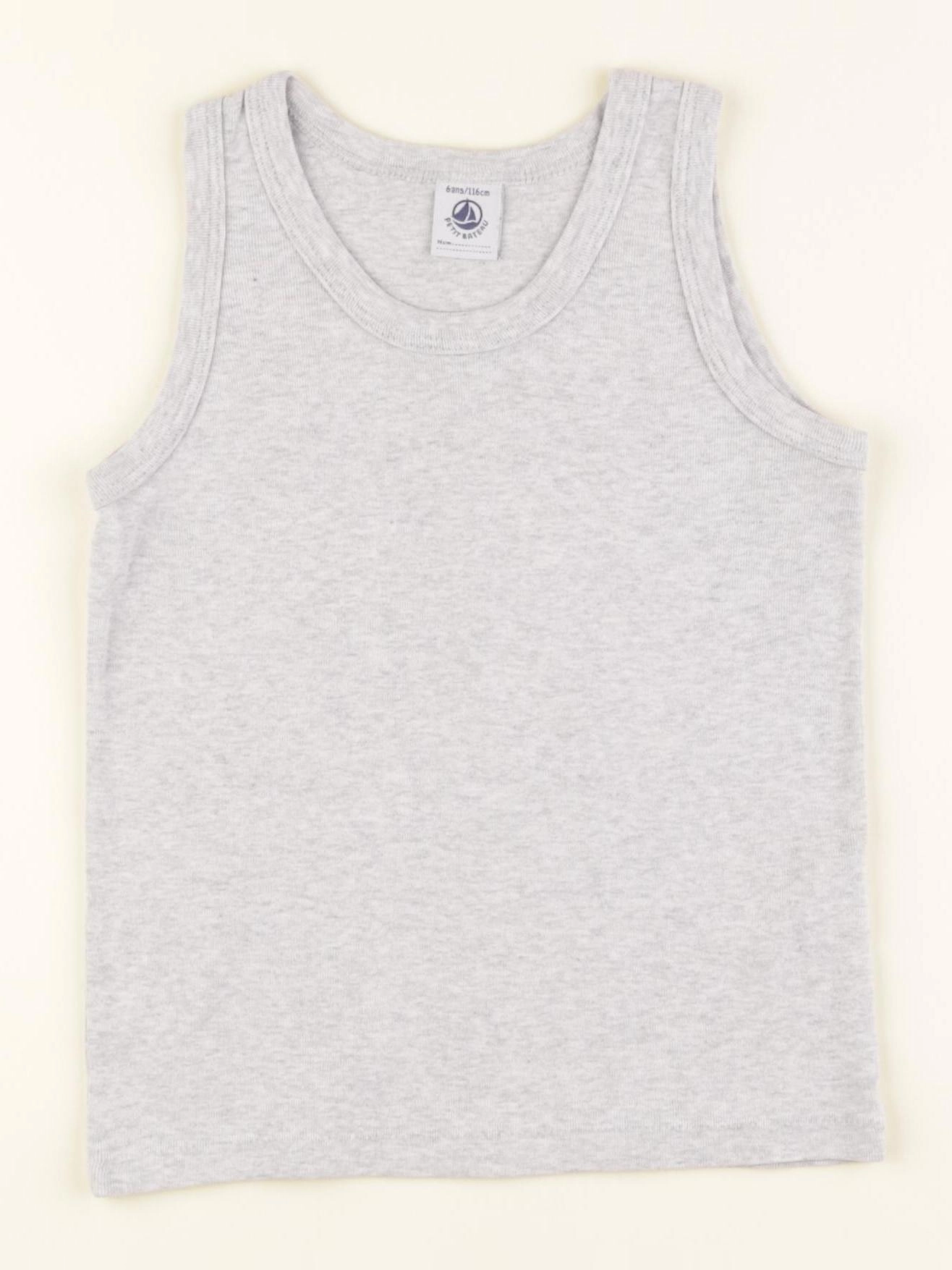 Petit Bateau - maillot de corps gris - 6 ans