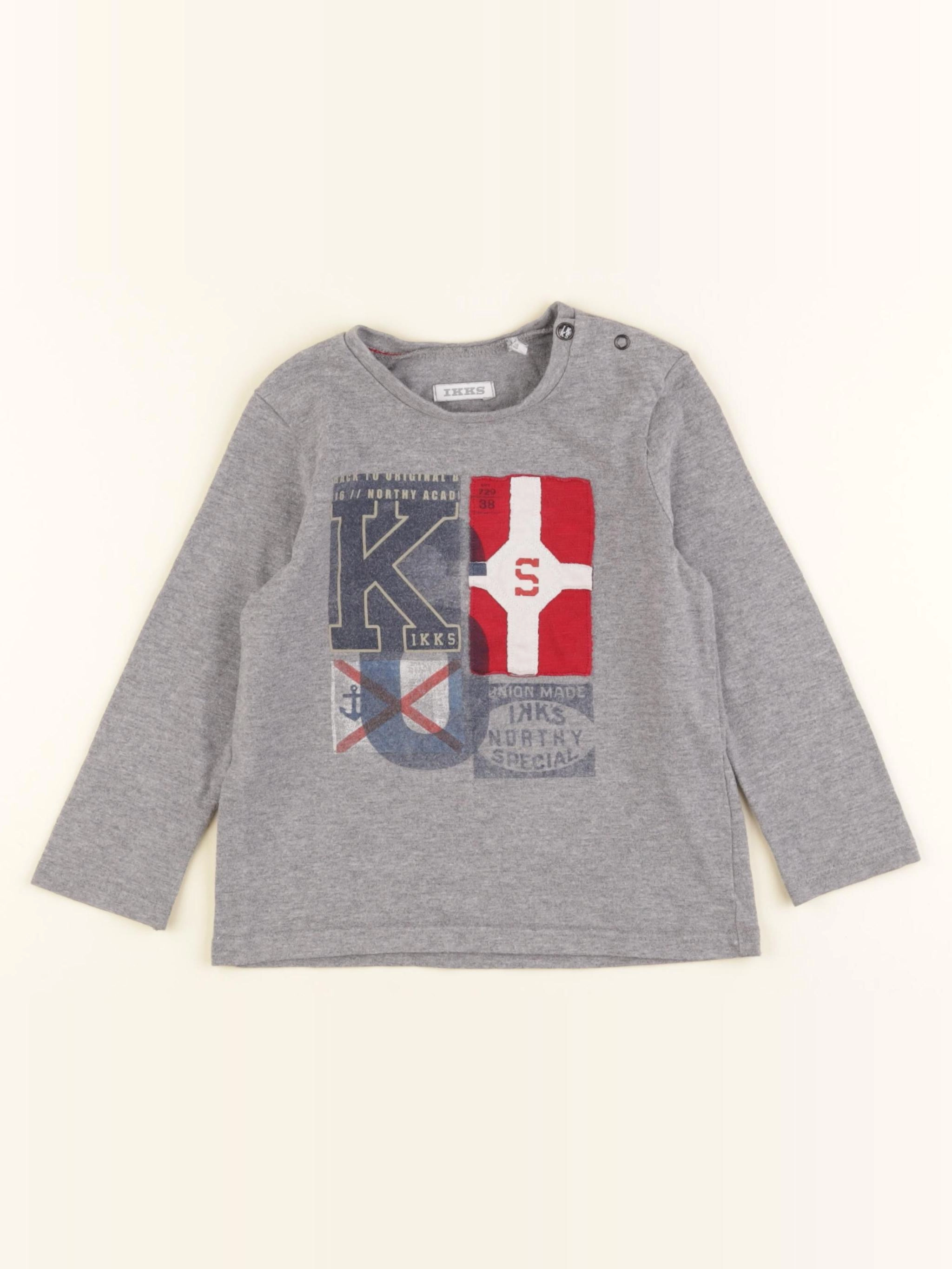 IKKS - tee-shirt gris - 2 ans