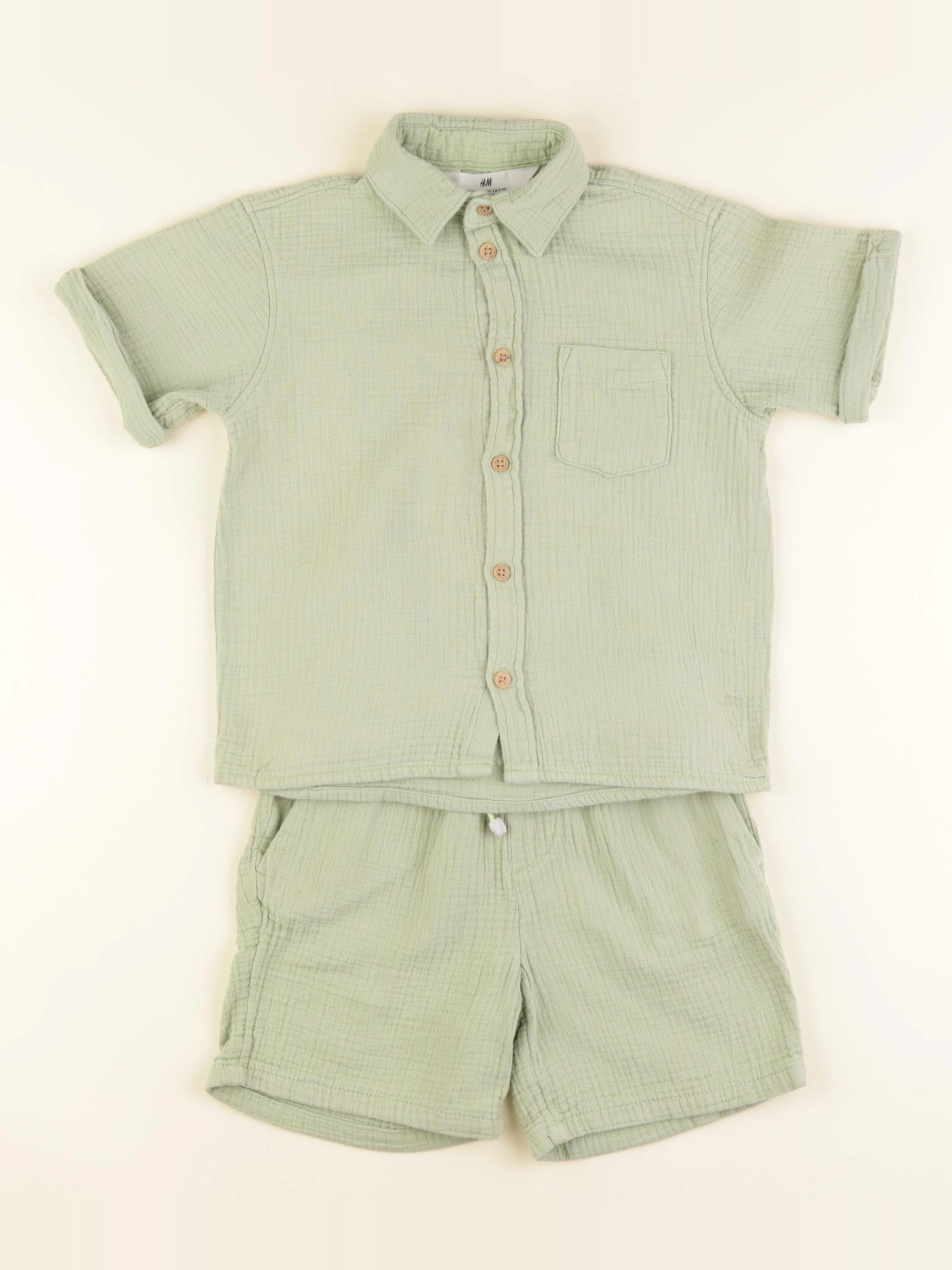 H&M - ensemble vert - 3/4 ans