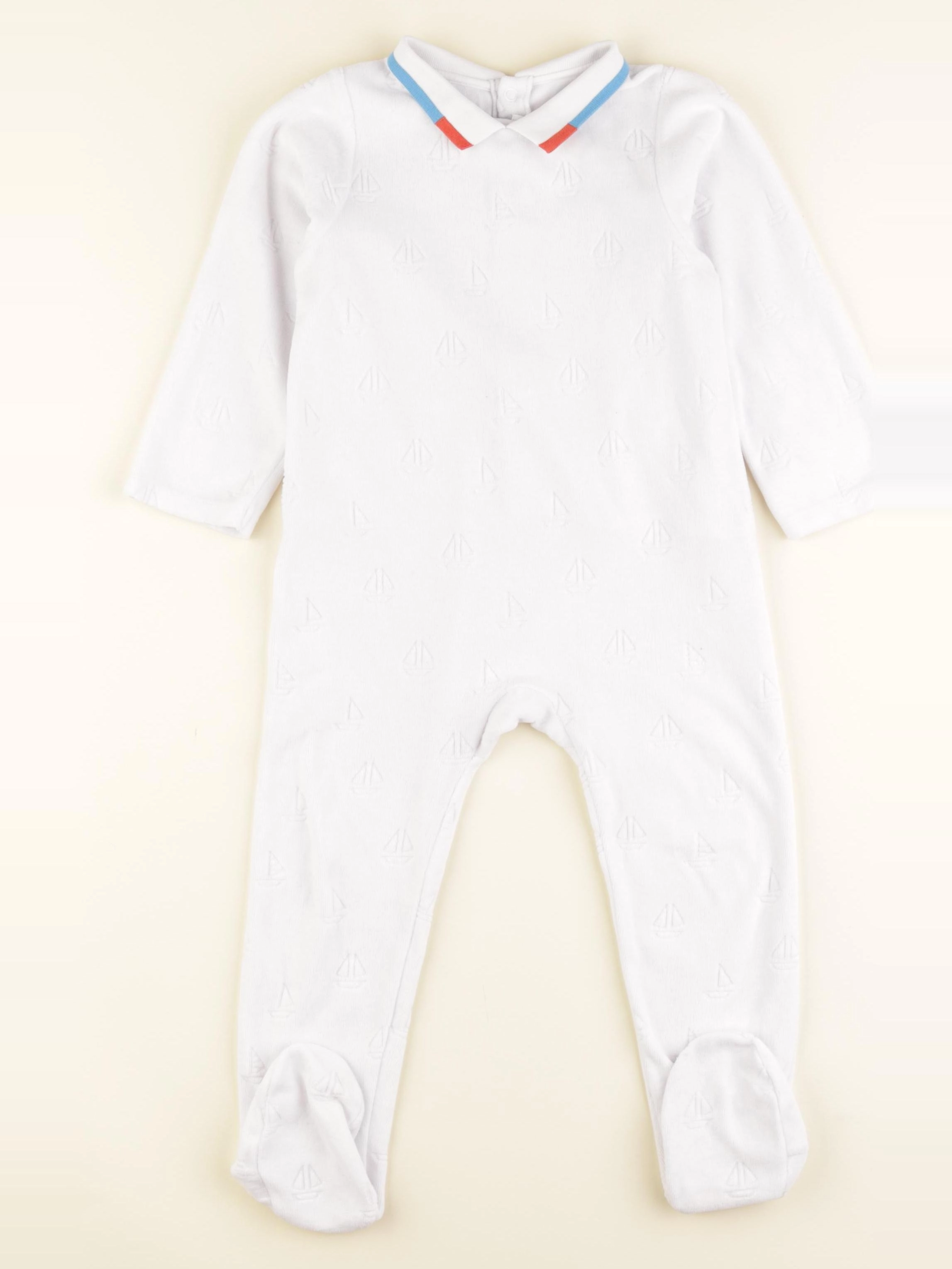 Jacadi - pyjama velours blanc - 24 mois
