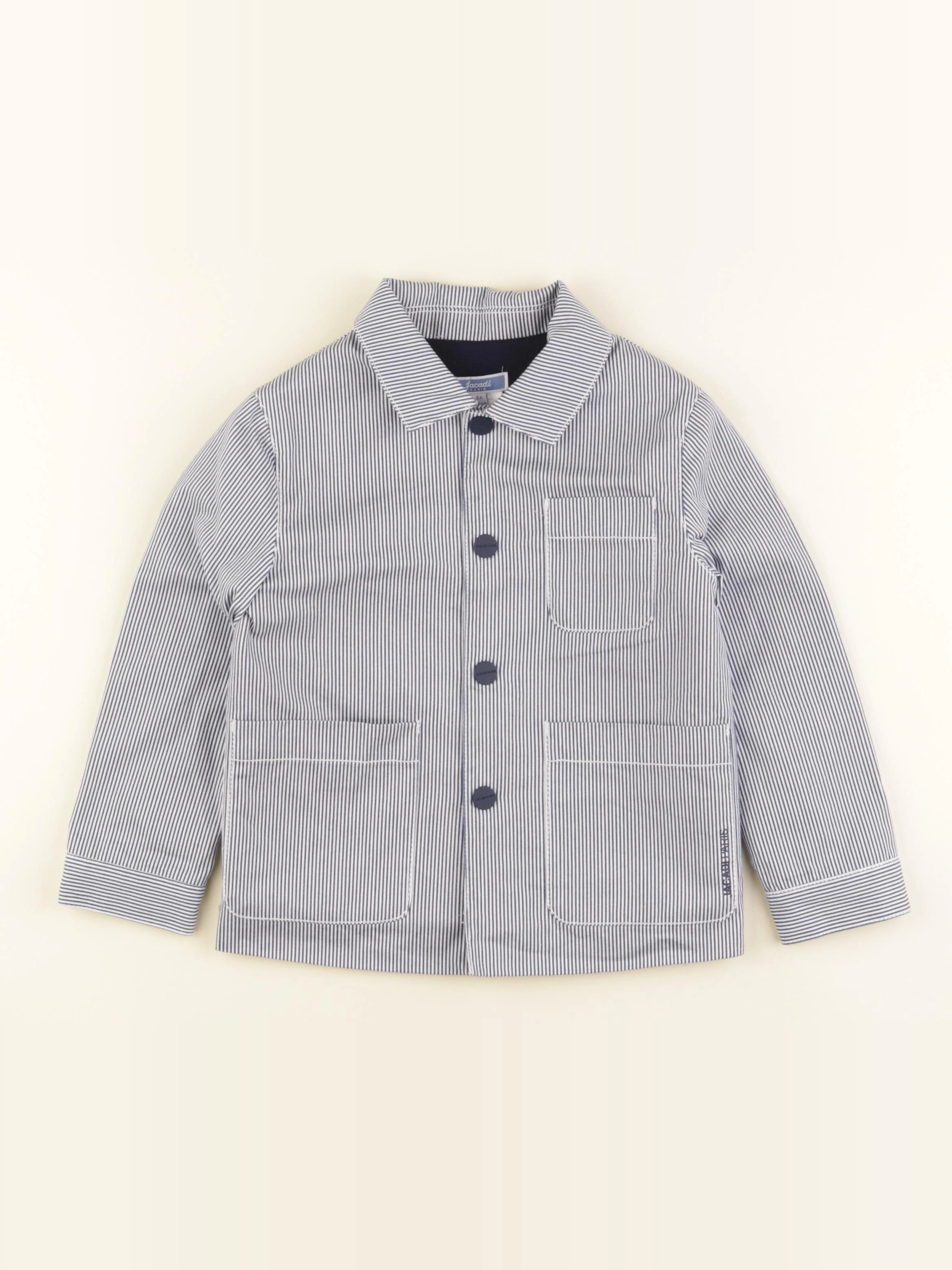 Jacadi - veste doublé bleu, blanc - 4 ans