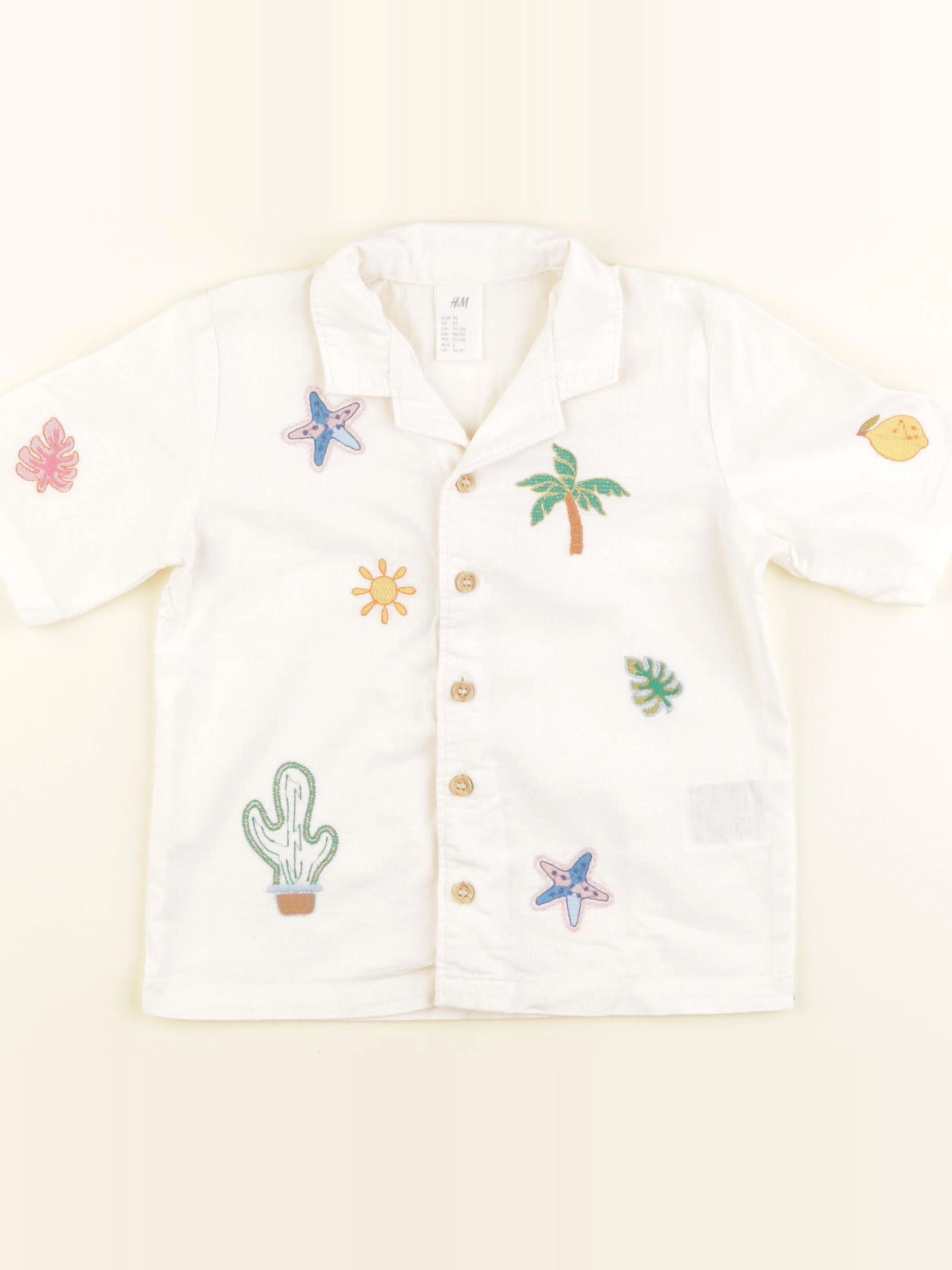 H&M - chemise blanc - 18 mois à 2 ans