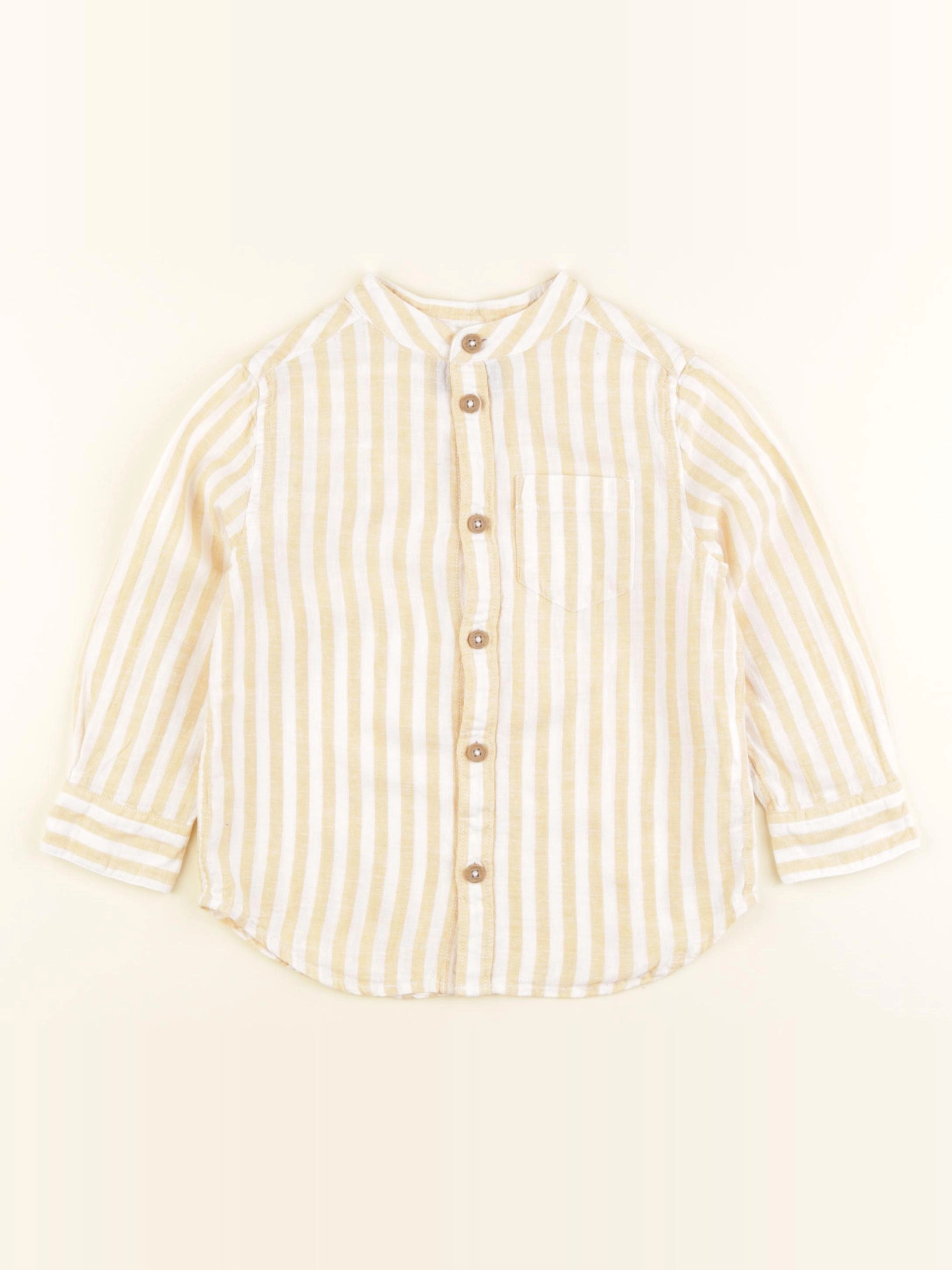 Monoprix - chemise blanc, jaune - 3 ans