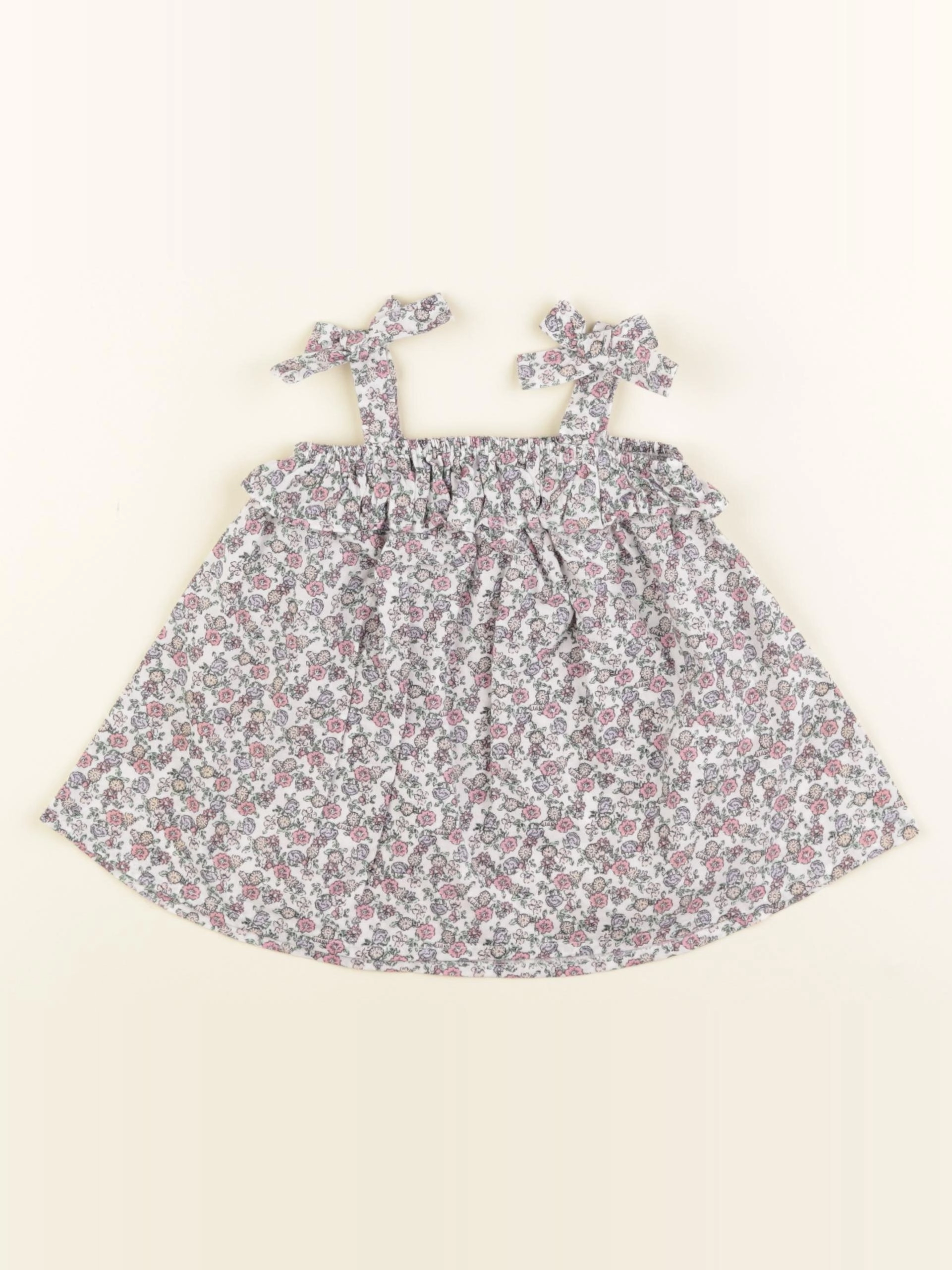 Vertbaudet - robe blanc, rose, vert - 3 mois