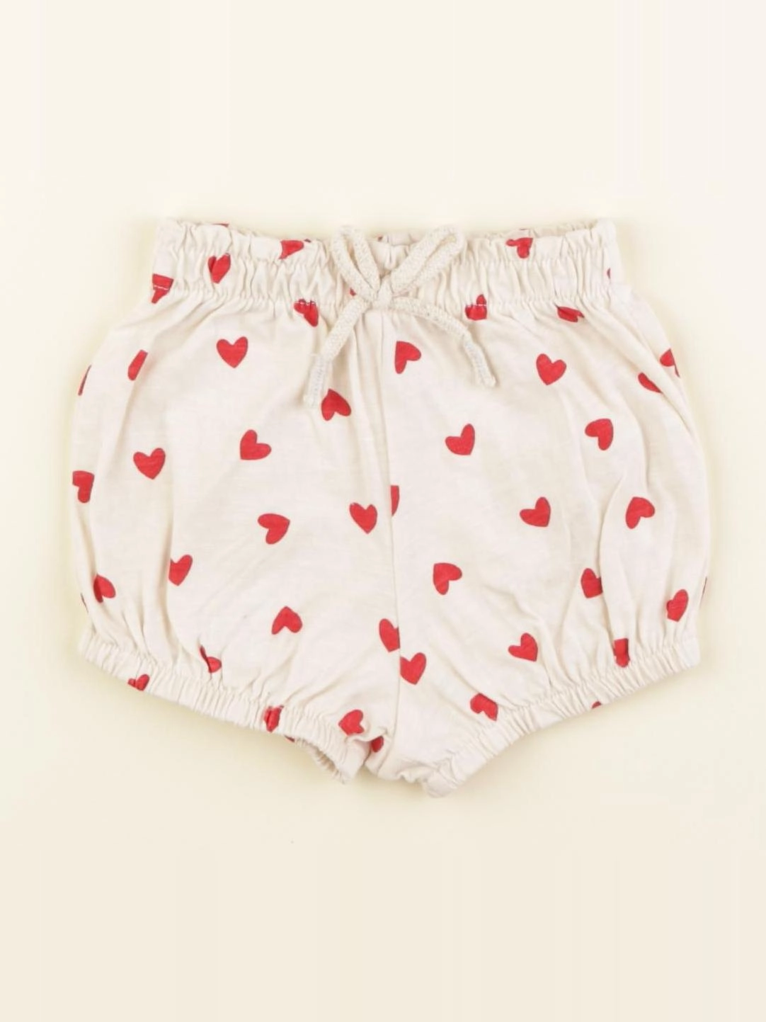 Vertbaudet - bloomer beige, rouge - 3 mois