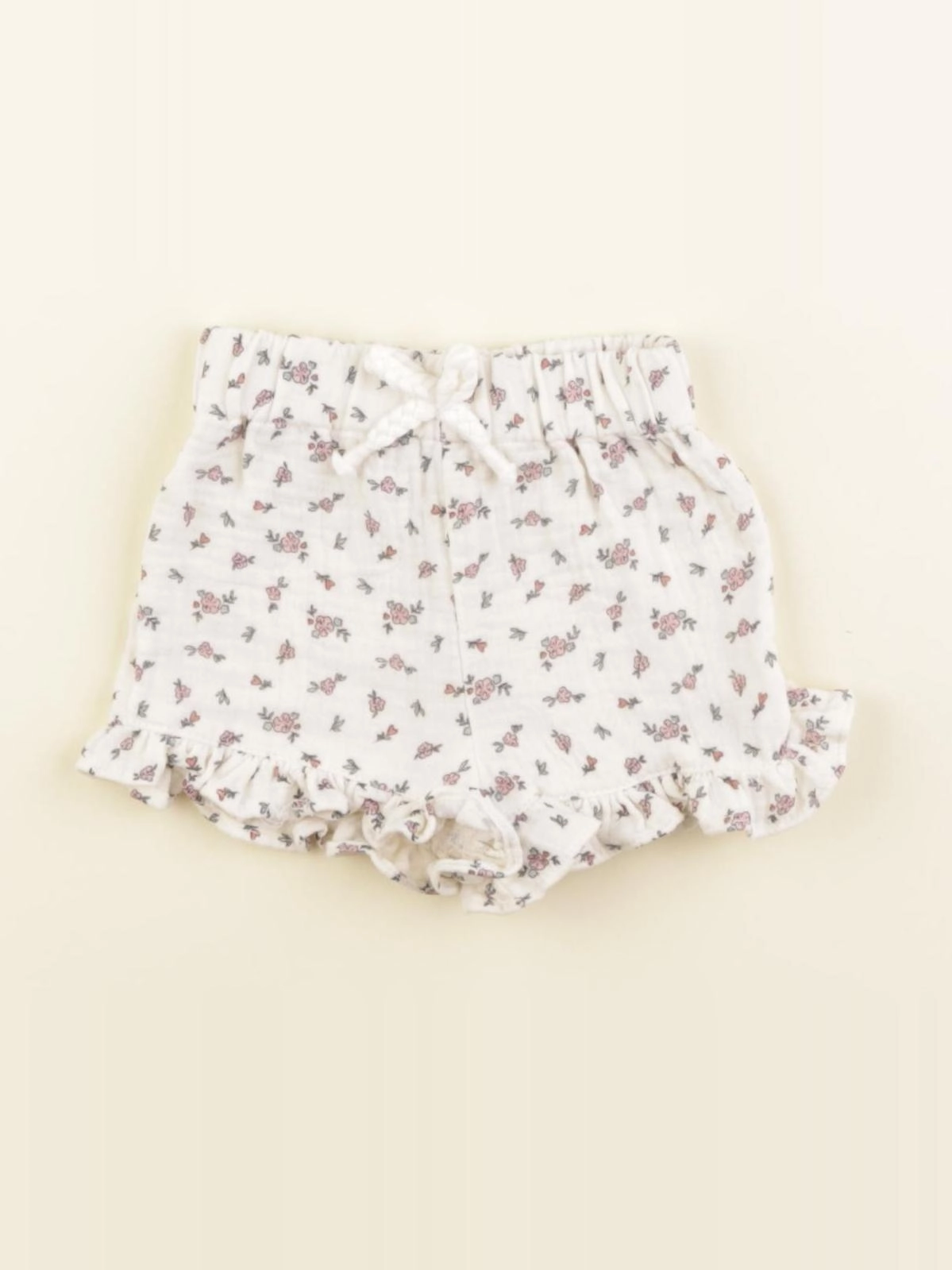 Vertbaudet - short blanc, rose - 1 mois