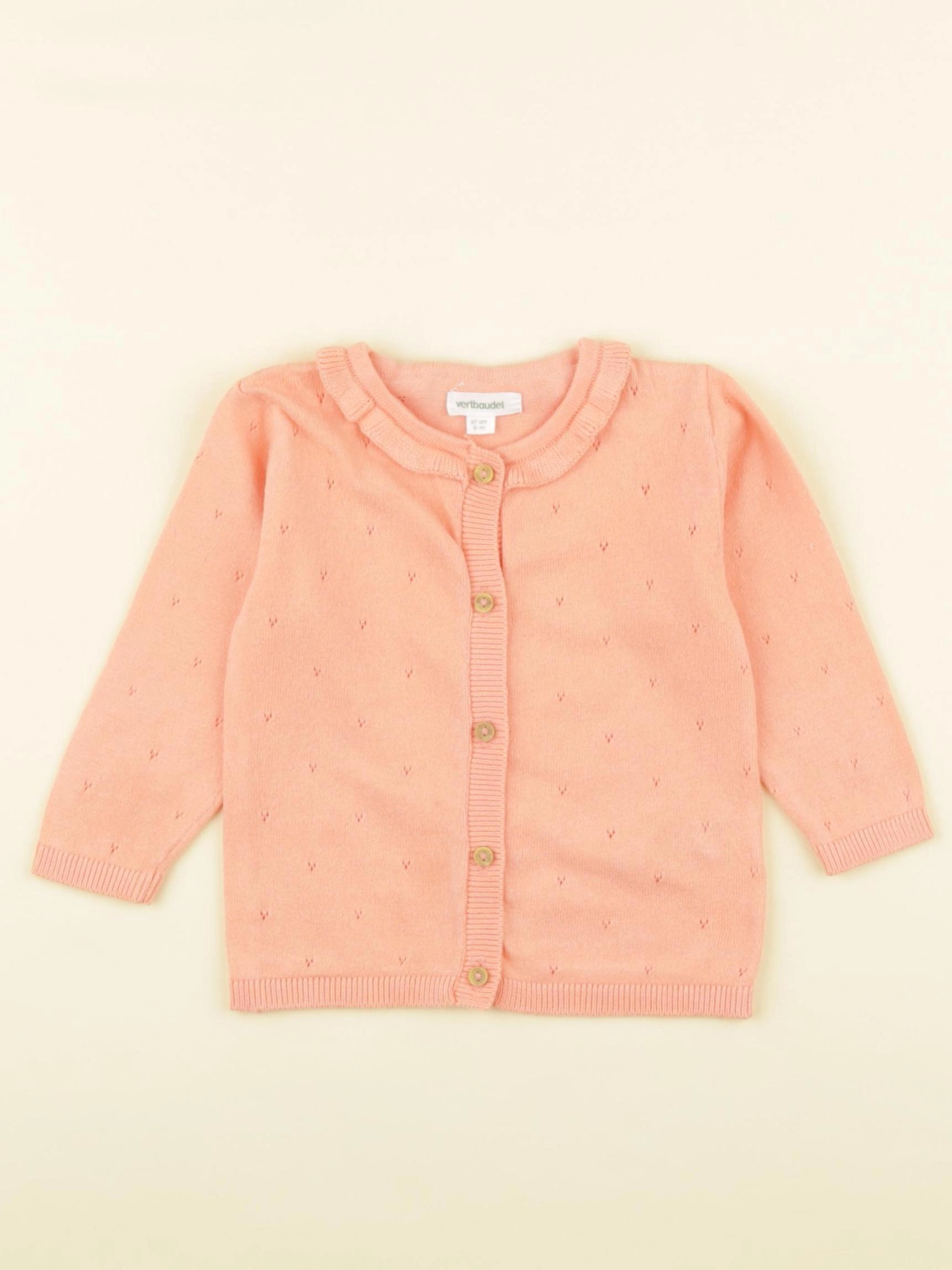 Vertbaudet - gilet rose - 6 mois