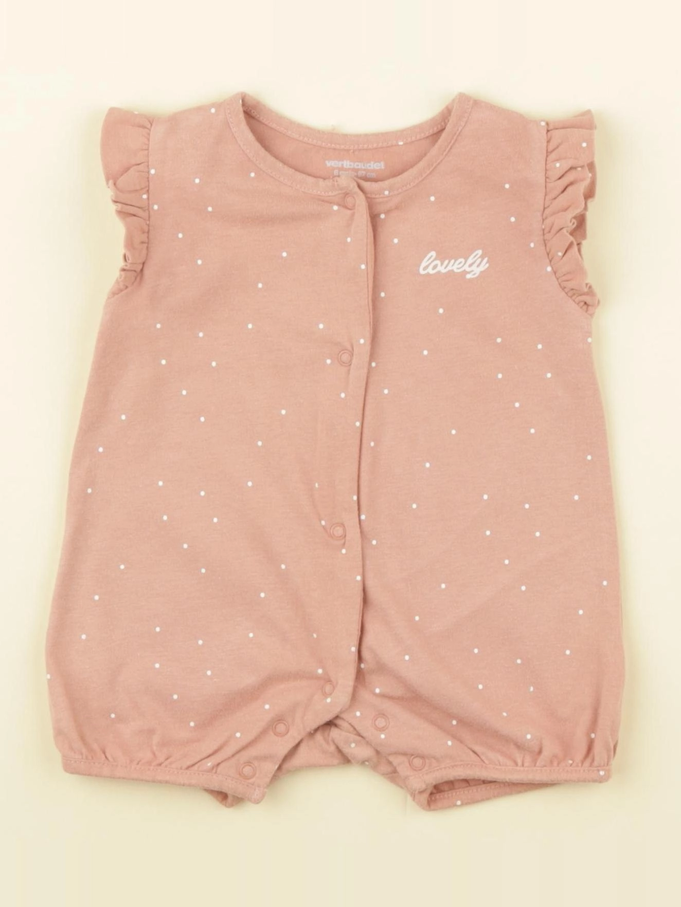 Vertbaudet - pyjama coton rose - 6 mois