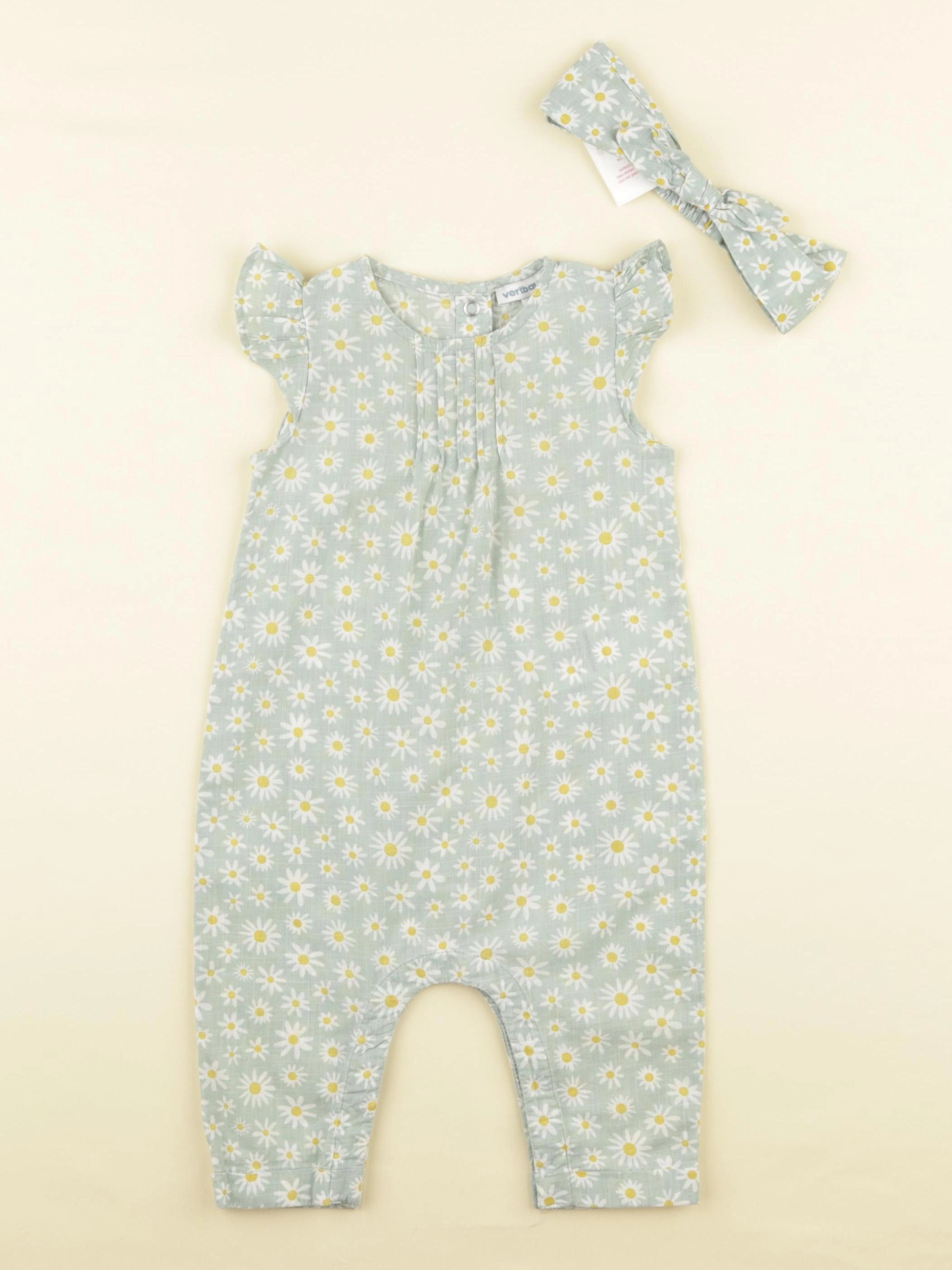 Vertbaudet - combinaison vert - 6 mois