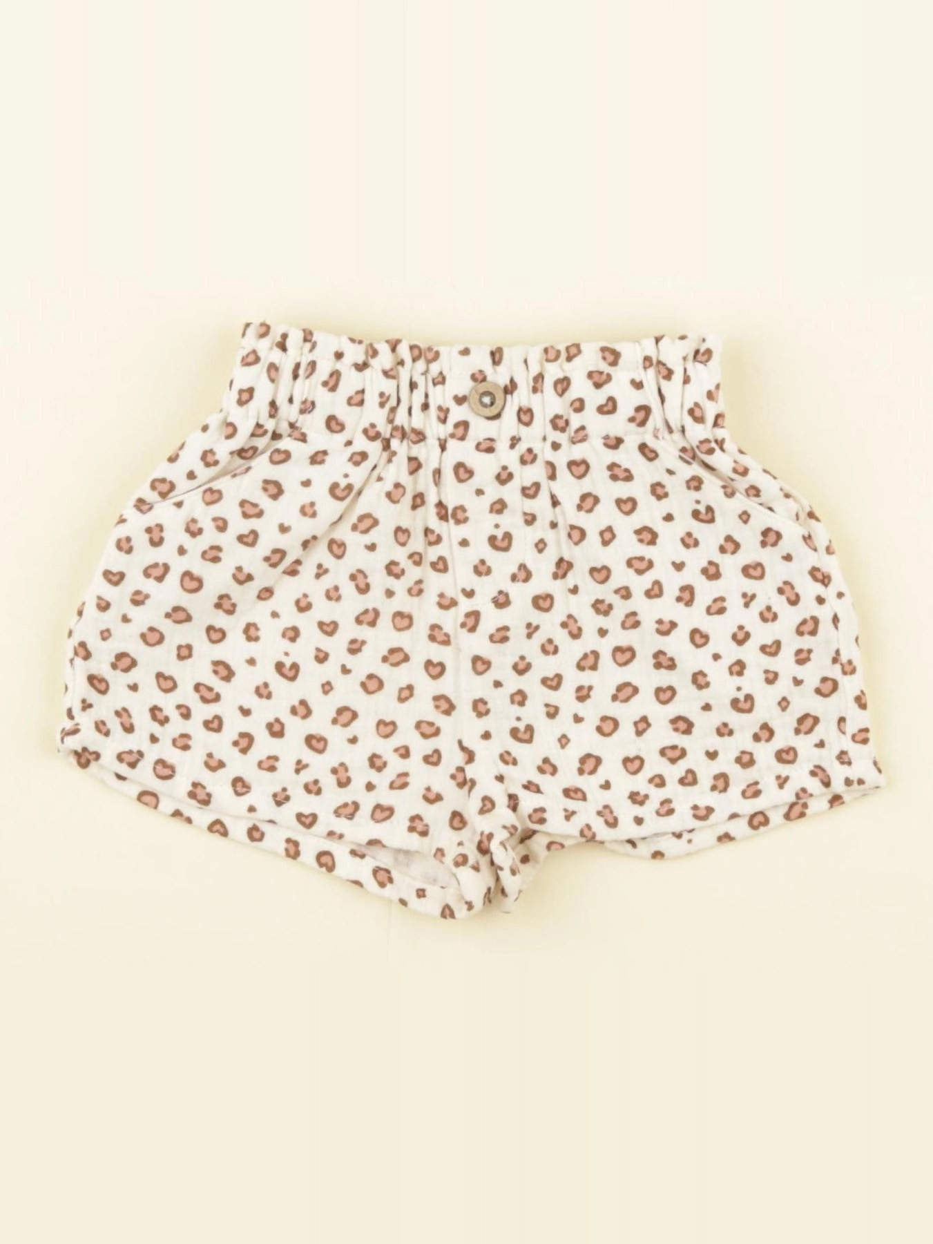 Vertbaudet - short beige, marron - 6 mois