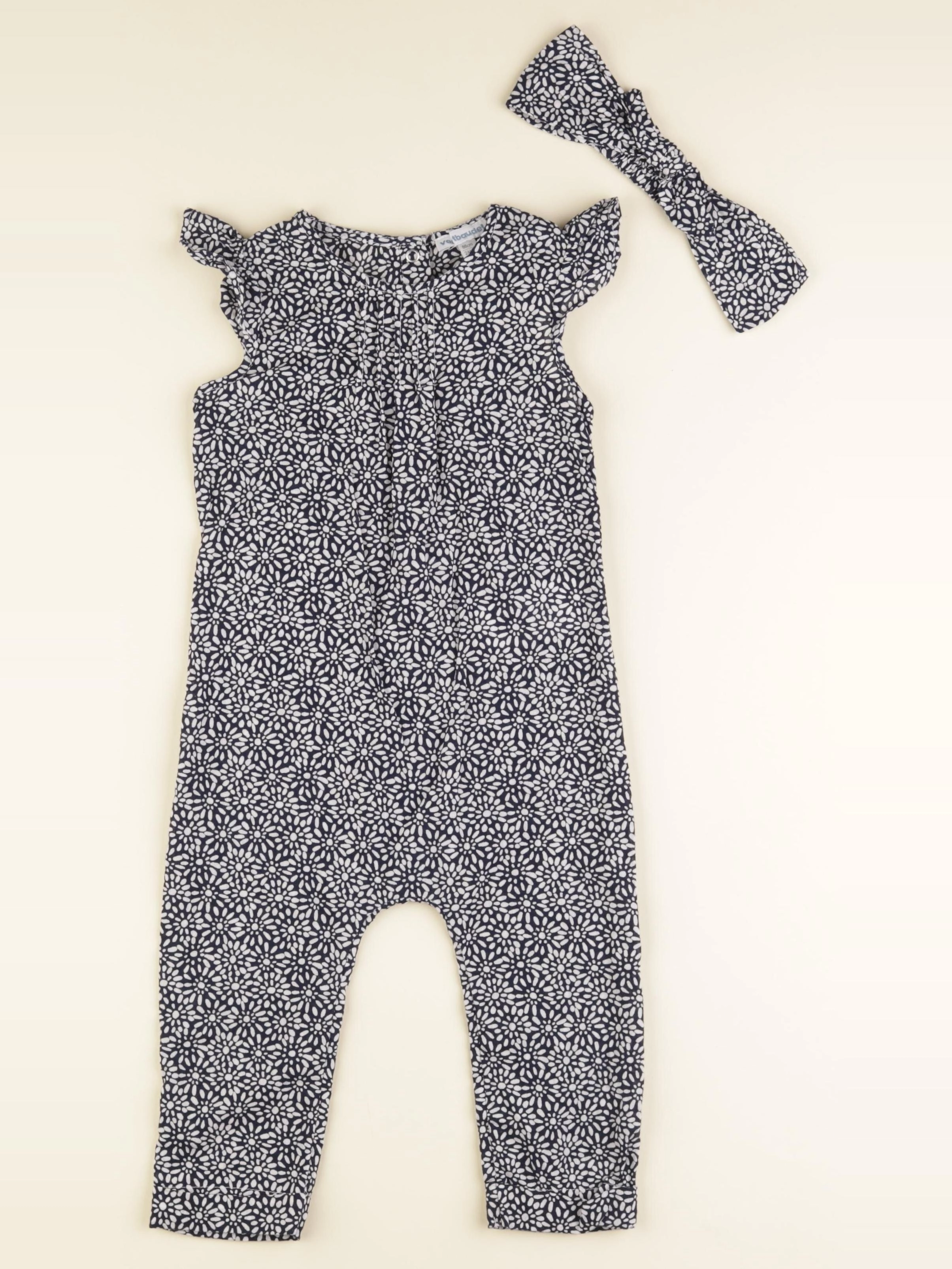 Vertbaudet - combinaison blanc, bleu - 2 ans